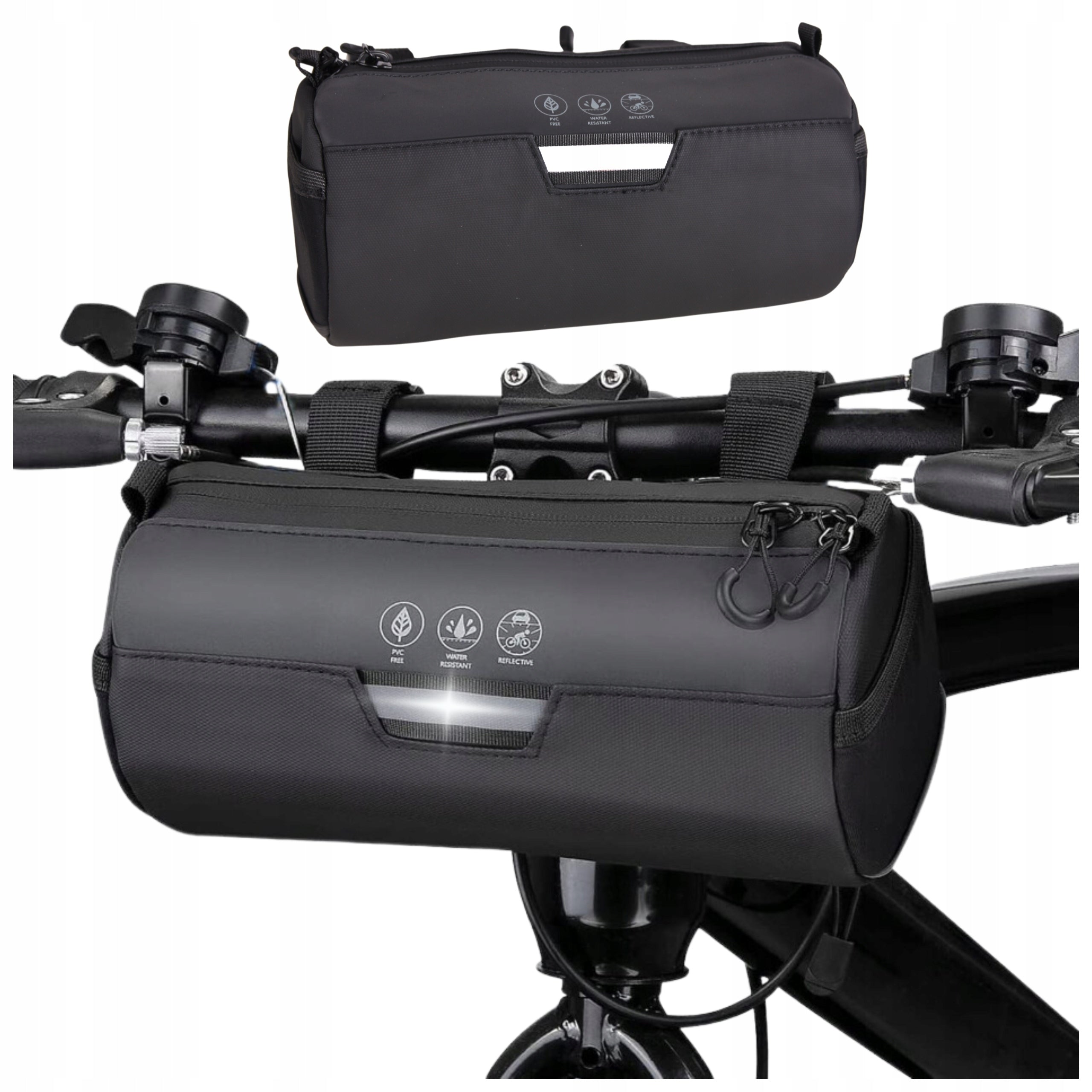 BICYCLE POUCH FOR HANDLEBARS FRONT TUBE BAG ROOMY WATERPROOF ZIPPER Brand Fit4Med