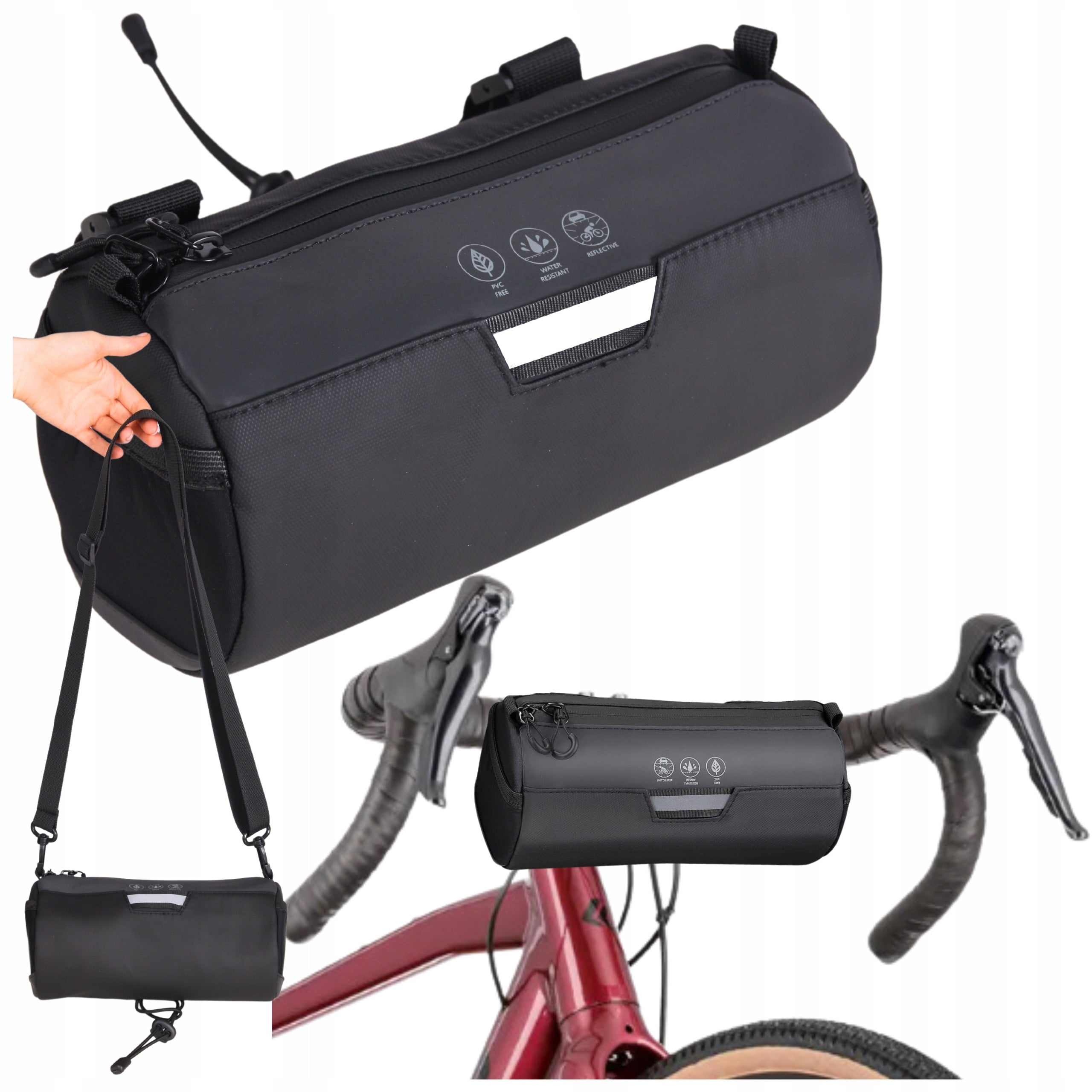 BICYCLE POUCH FOR HANDLEBARS FRONT TUBE BAG ROOMY WATERPROOF ZIPPER Packaging status original