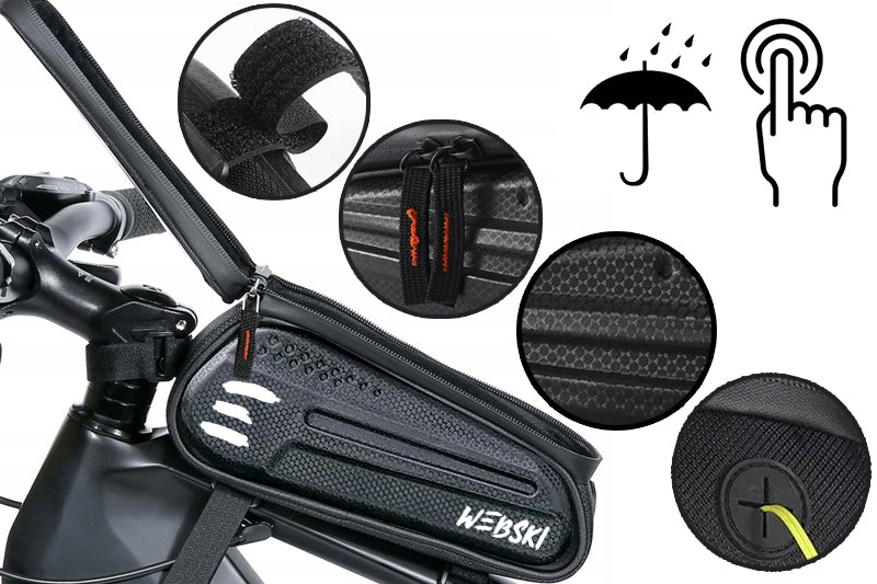 BICYCLE POUCH FOR HANDLEBARS WATERPROOF BAG FOR HANDLEBAR BIKE Capacity 3 l