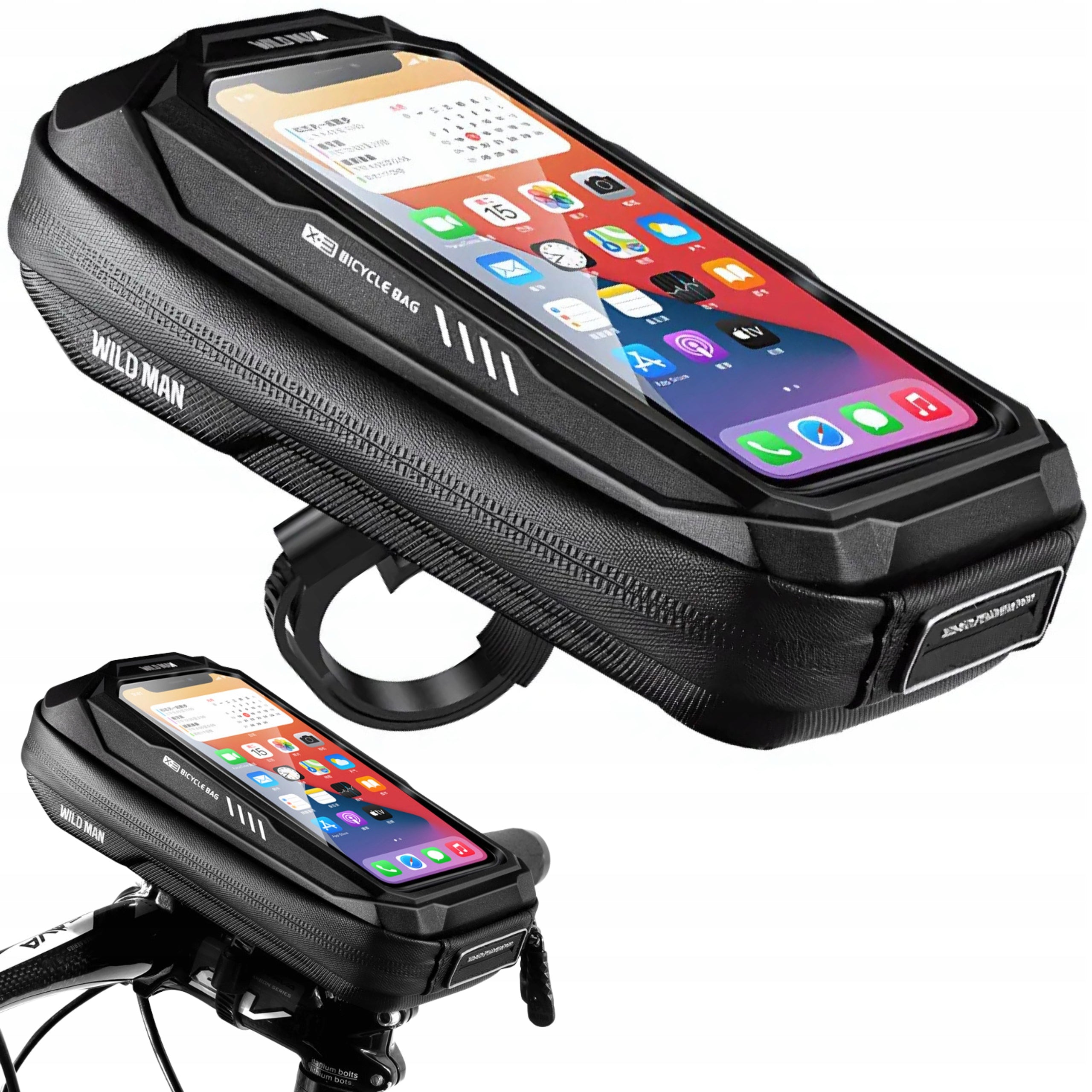 BICYCLE POUCH FOR PHONE CASE HANDLEBAR HOLDER WATERPROOF WILD MAN