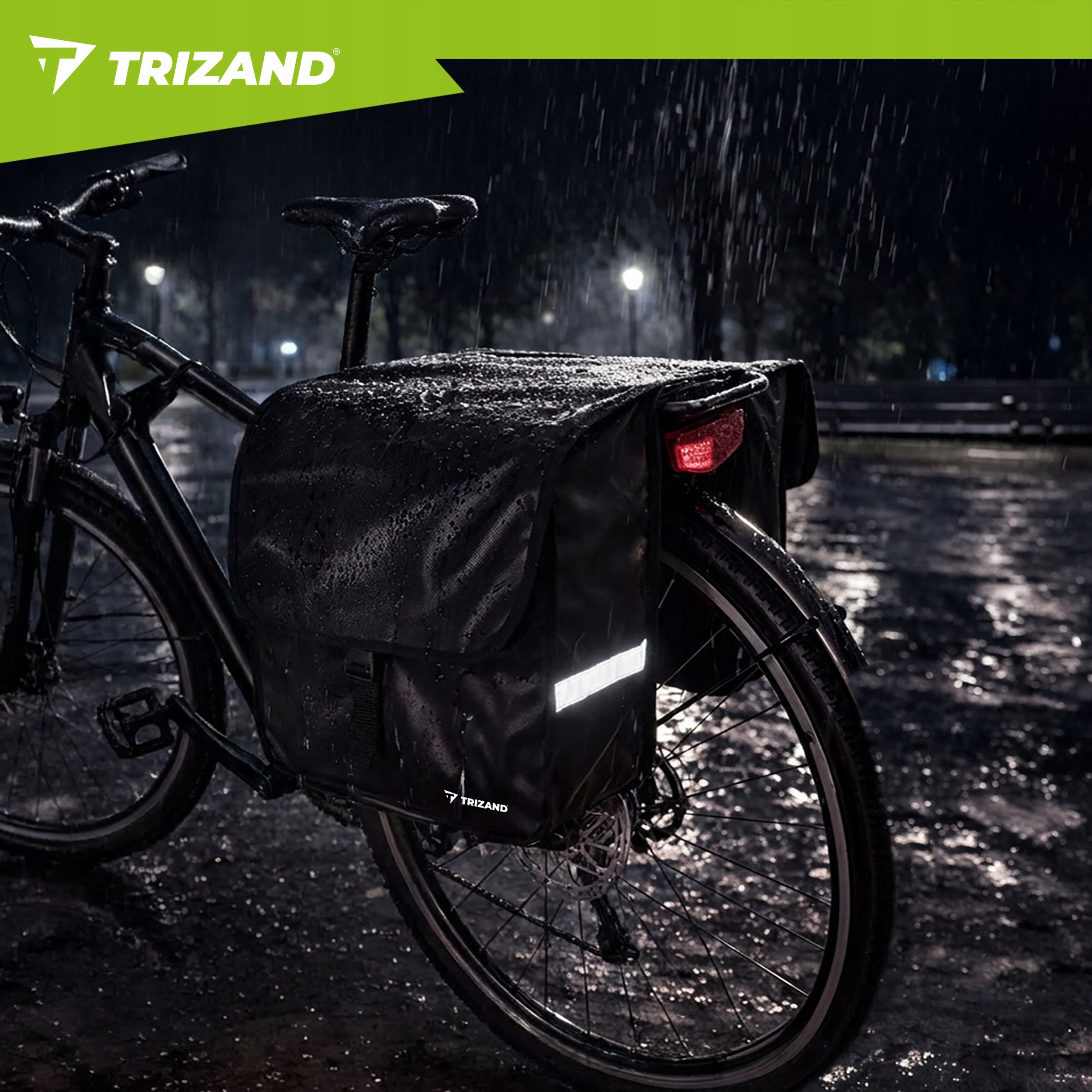 BICYCLE POUCH FOR TRUNK 28L REAR BAG DOUBLE WATERPROOF BIKE LARGE Brand Trizand