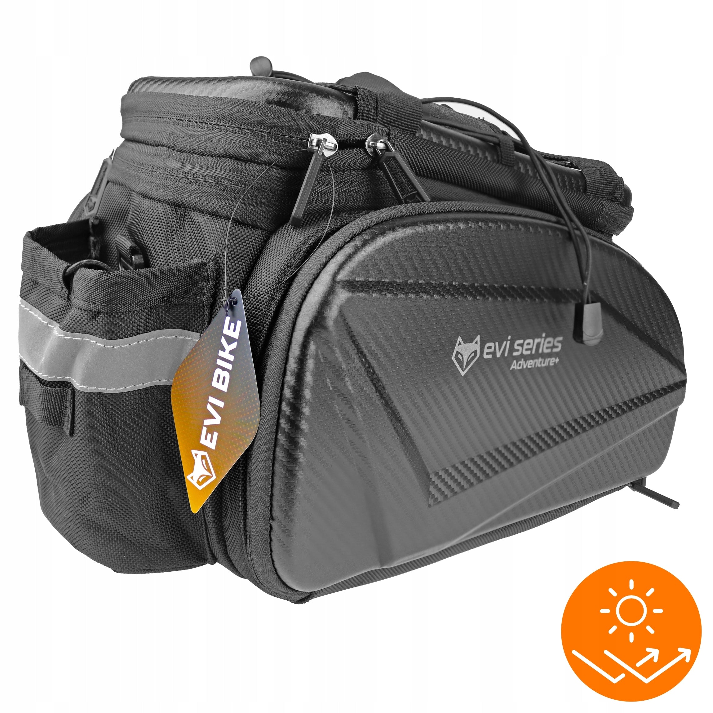 BICYCLE POUCH FOR TRUNK WATERPROOF ROOMY LARGE REAR BAG REFLECTIVE 35L Brand EVI
