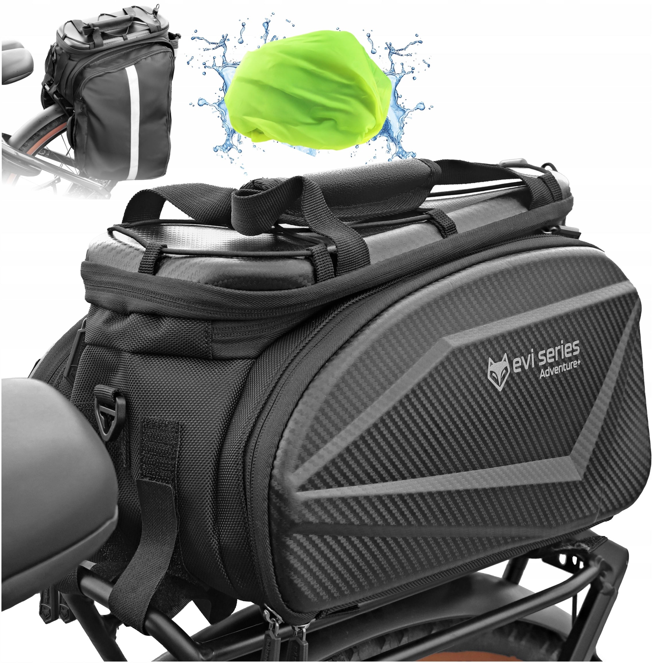 BICYCLE POUCH FOR TRUNK WATERPROOF ROOMY LARGE REAR BAG REFLECTIVE 35L