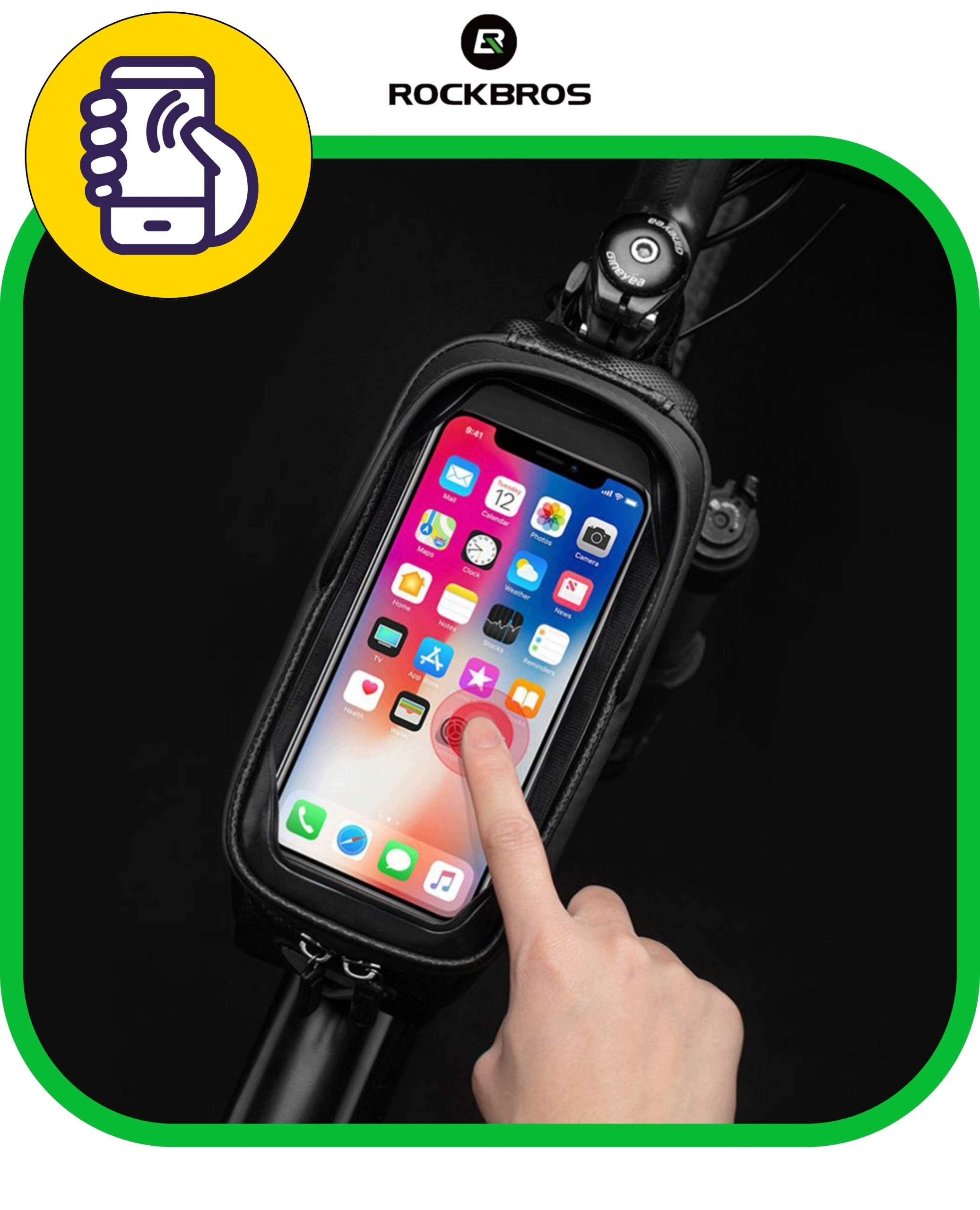 BICYCLE POUCH FRAME BAG ARMORED WATER RESISTANCE WITH PHONE COVER Packaging status original