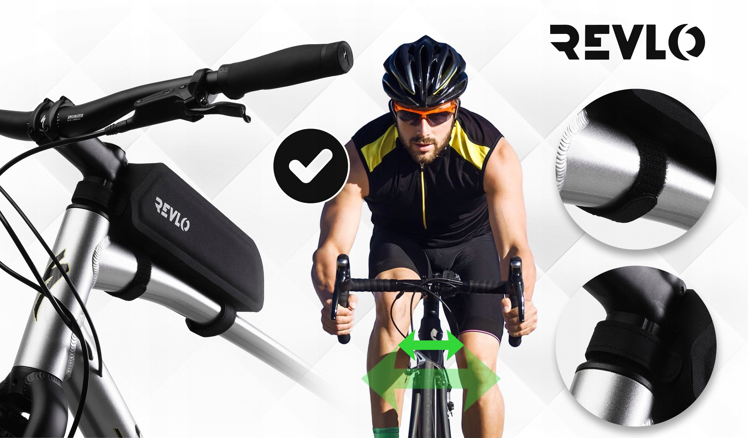 BICYCLE POUCH FRAME BAG BICYCLE WITH STORAGE WATERPROOF ROOMY 1,5L Brand Revlo