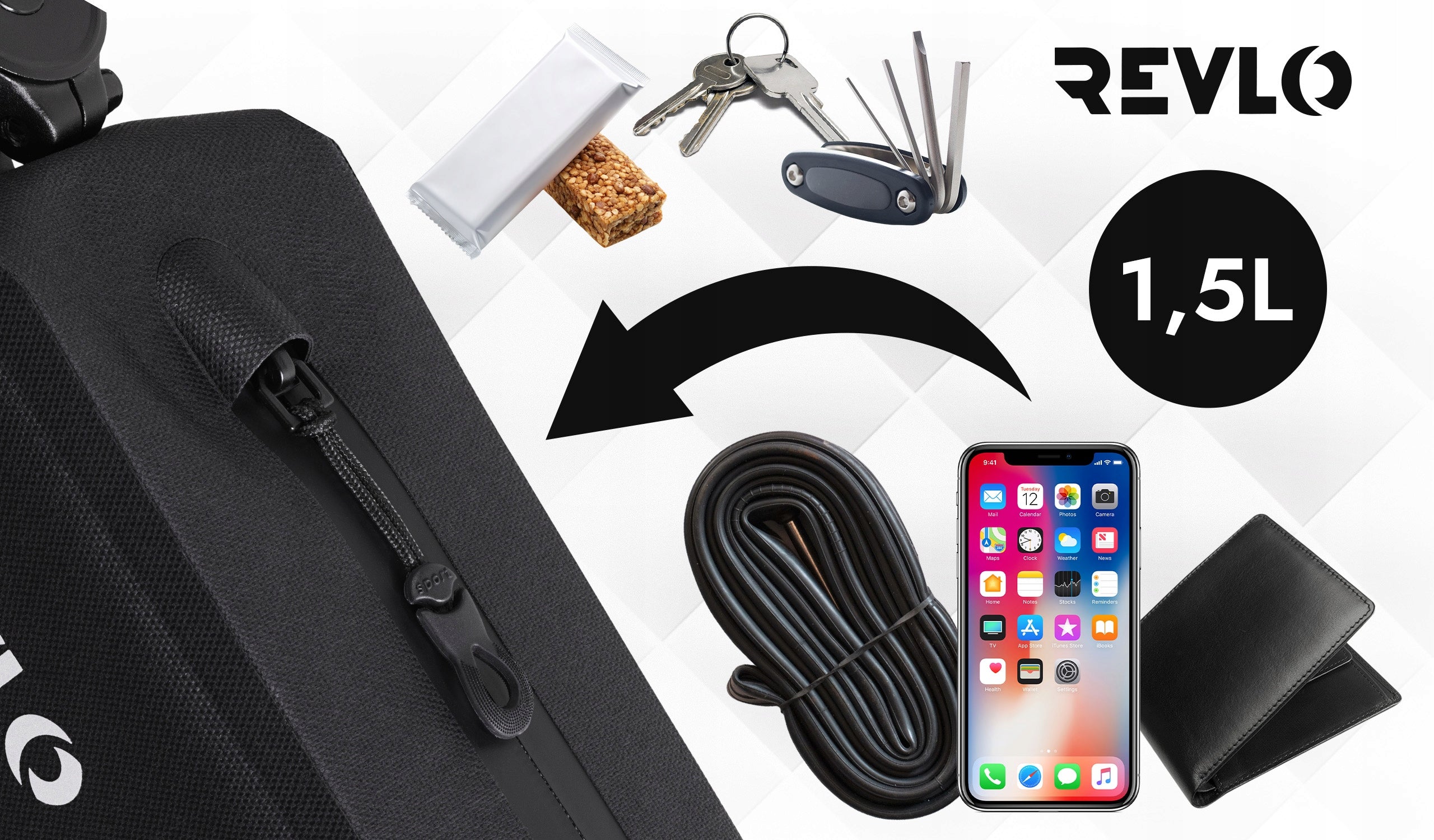 BICYCLE POUCH FRAME BAG BICYCLE WITH STORAGE WATERPROOF ROOMY 1,5L EAN (GTIN) 5907213779639