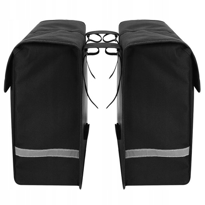 BICYCLE POUCH REAR RACK BAG 36L TWO CHAMBERS STIFFENED REFLECTIVE Capacity 36 l
