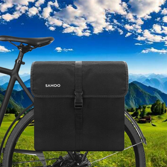 BICYCLE POUCH REAR RACK BAG 36L TWO CHAMBERS STIFFENED REFLECTIVE Product weight with unit packaging 1.11 kg