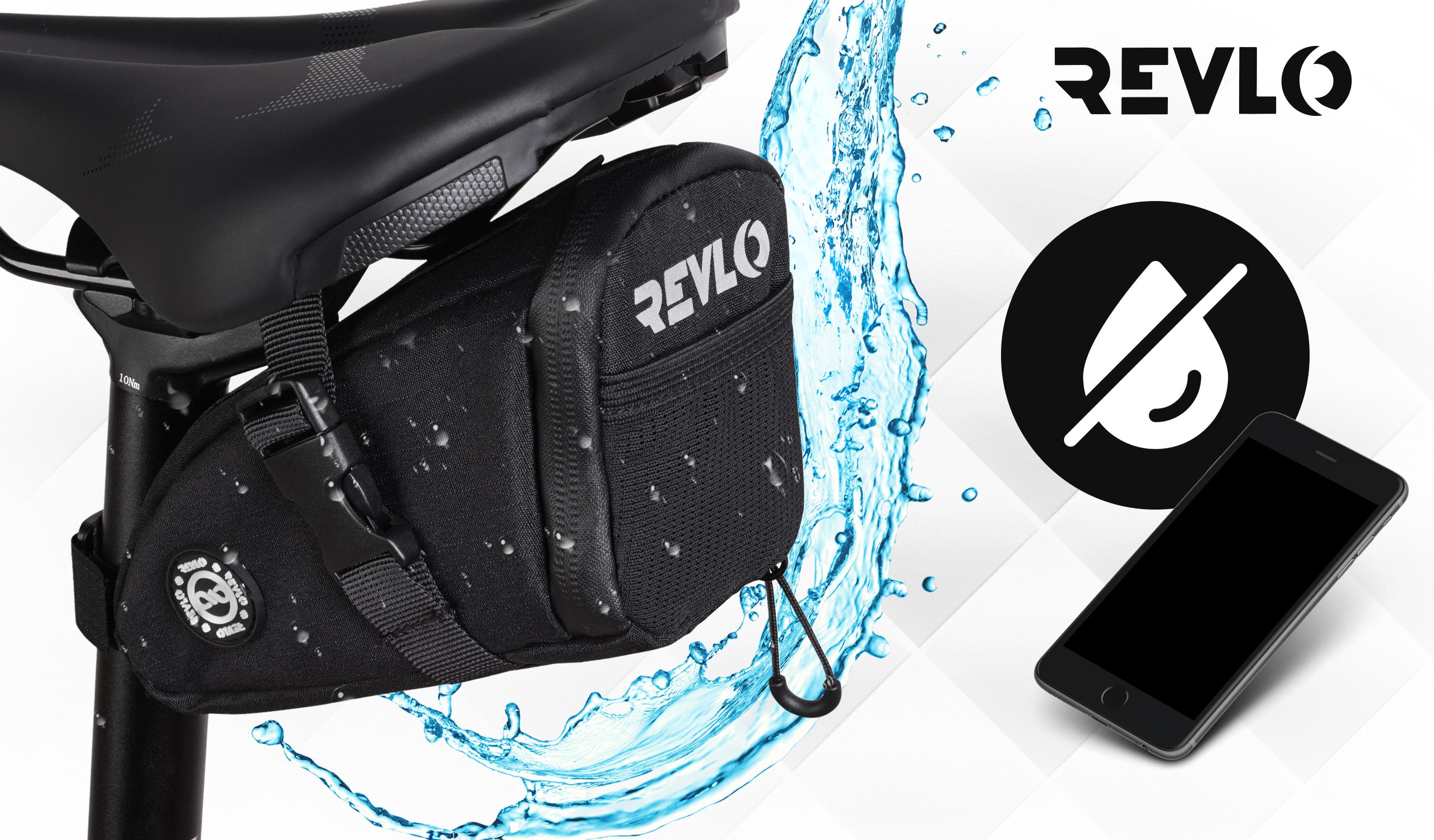 BICYCLE POUCH SEAT BAG FOR BICYCLE REFLECTIVE WATER-RESISTANT 1,2 L Color black
