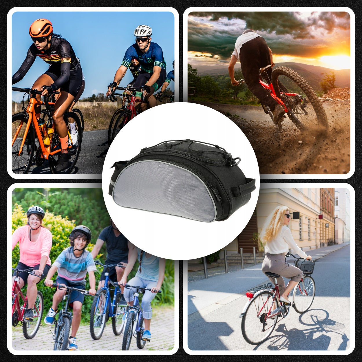 BICYCLE POUCH TRAVEL BAG LARGE FOR TRUNK SHOULDER TRUNK FOR BICYCLE Model ROWEROWA TORBA NA BAGAŻNIK POJEMNA MOCNA