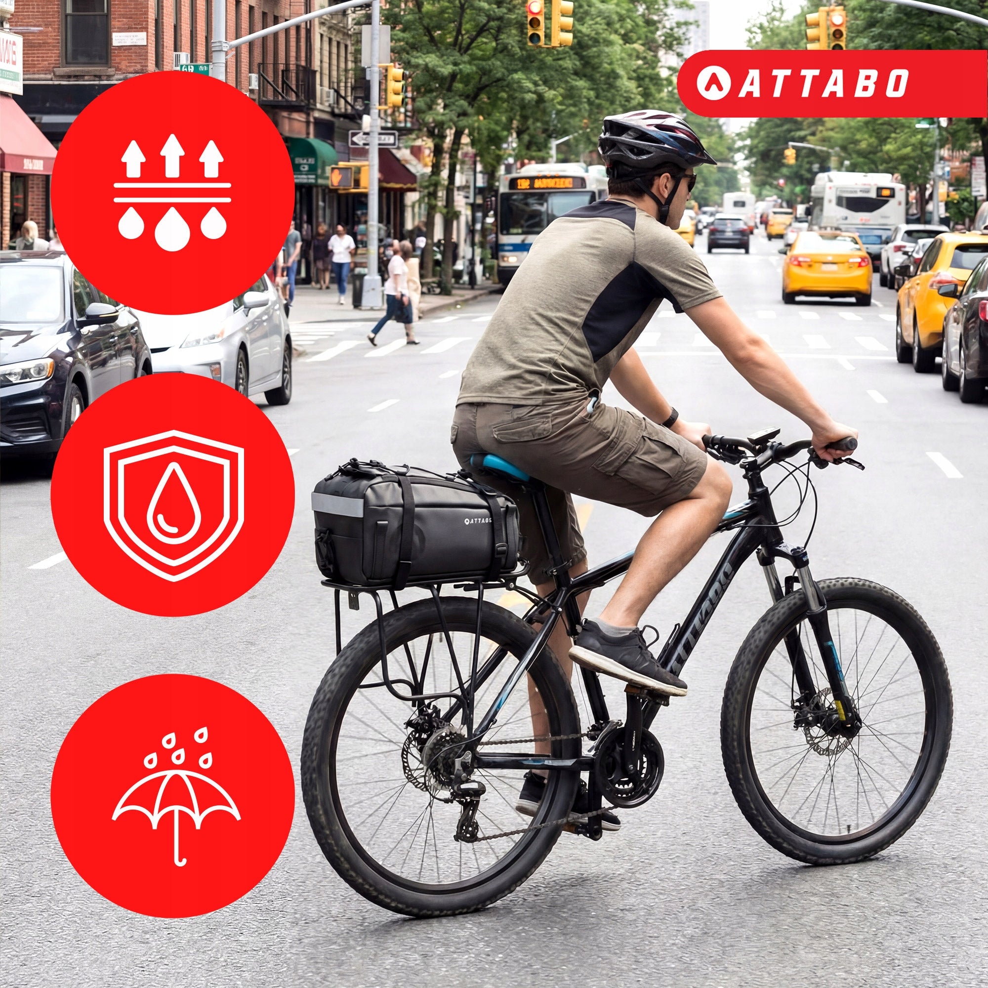 BICYCLE POUCH TRUNK BAG ATTABO MYBACK 7l WATERPROOF FOR BICYCLE Capacity 7 l