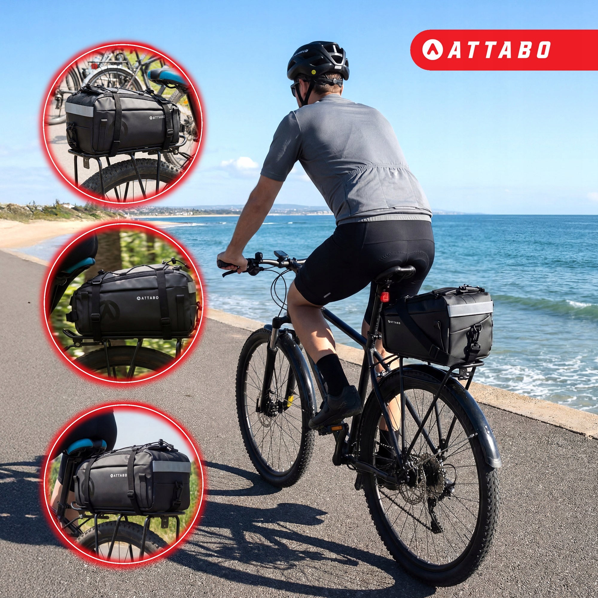 BICYCLE POUCH TRUNK BAG ATTABO MYBACK 7l WATERPROOF FOR BICYCLE Model MyBack