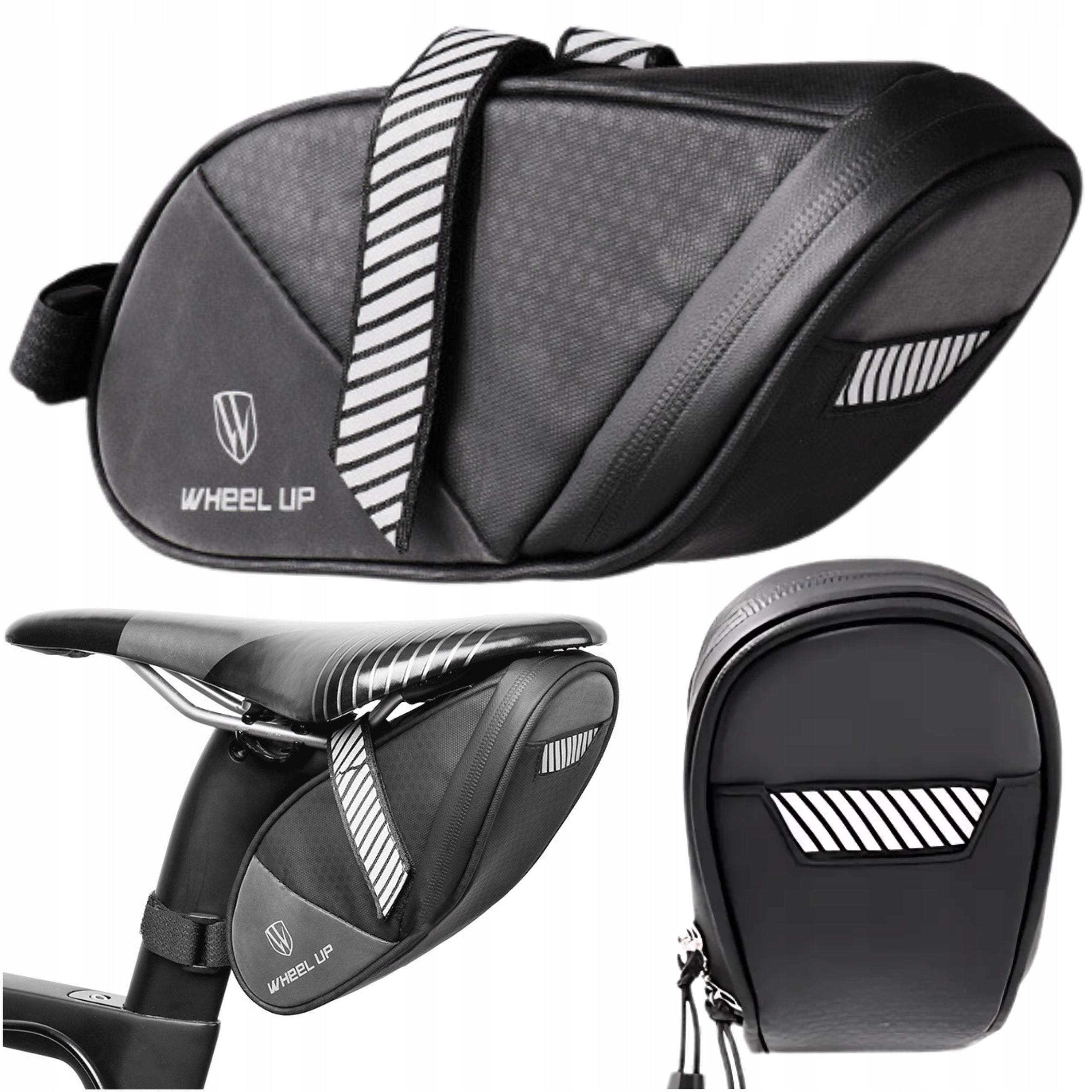 BICYCLE POUCH UNDER SADDLE REAR SEAT BAG ROOMY WHEEL-UP