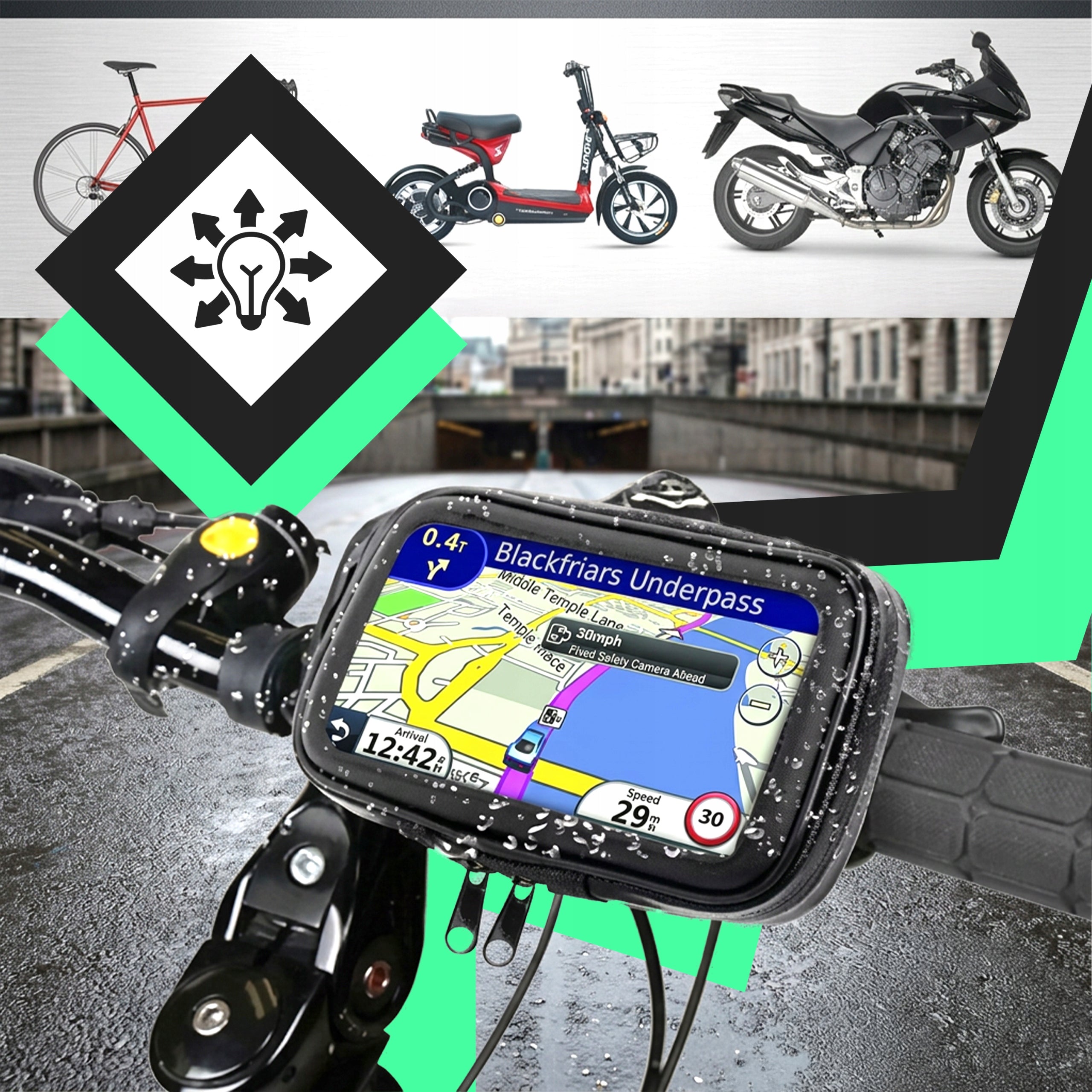 BICYCLE POUCH WATERPROOF BICYCLE PHONE HOLDER WATERPROOF CASE EAN (GTIN) 5907056105237