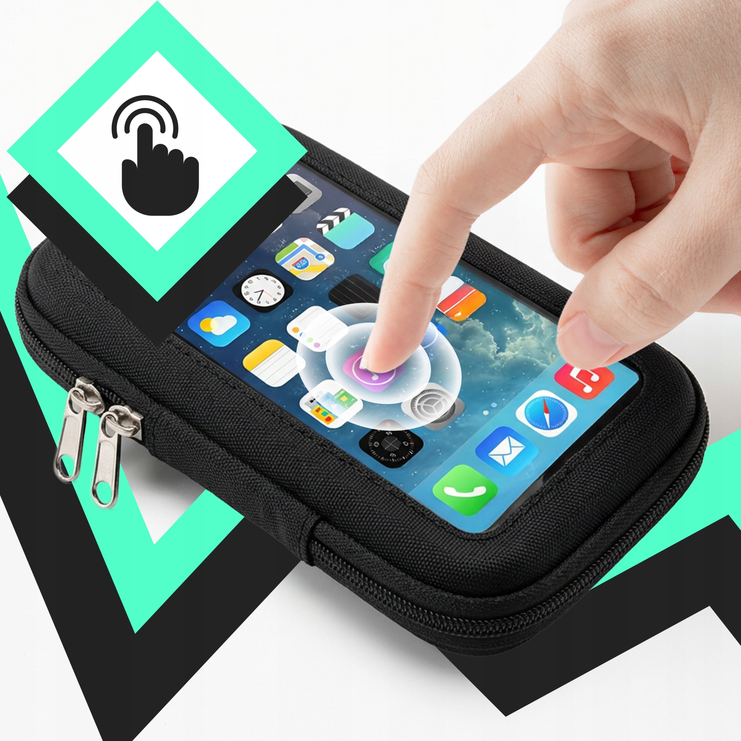 BICYCLE POUCH WATERPROOF BICYCLE PHONE HOLDER WATERPROOF CASE Model S094-1