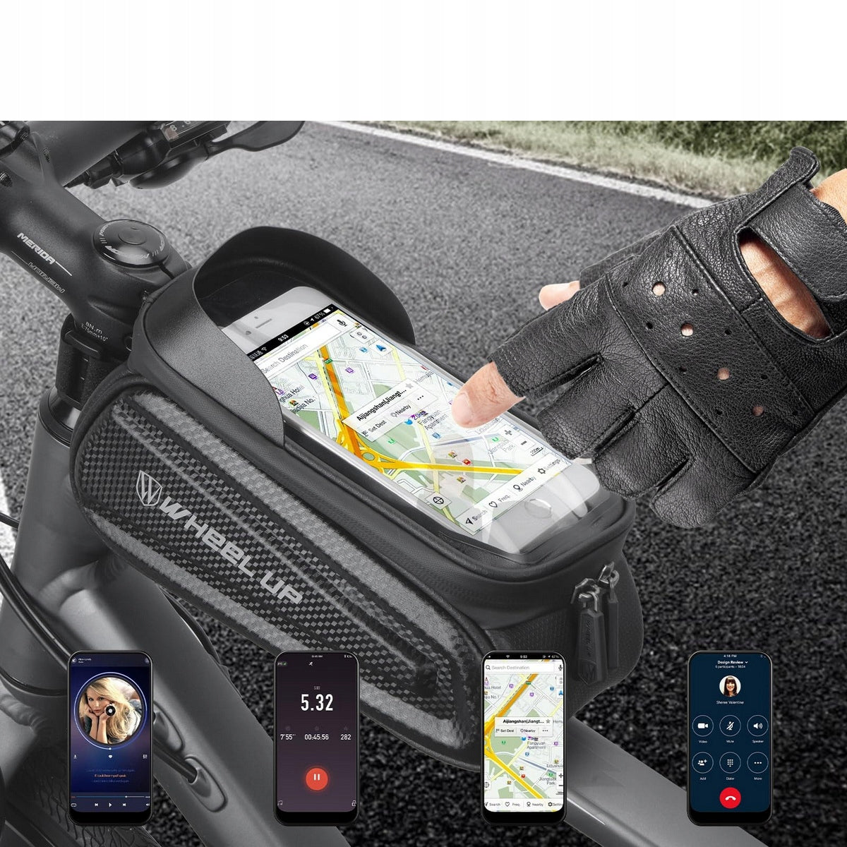BICYCLE POUCH WATERPROOF PHONE CASE HOLDER BAG POUCH FOR FRAME Model 6974800507776
