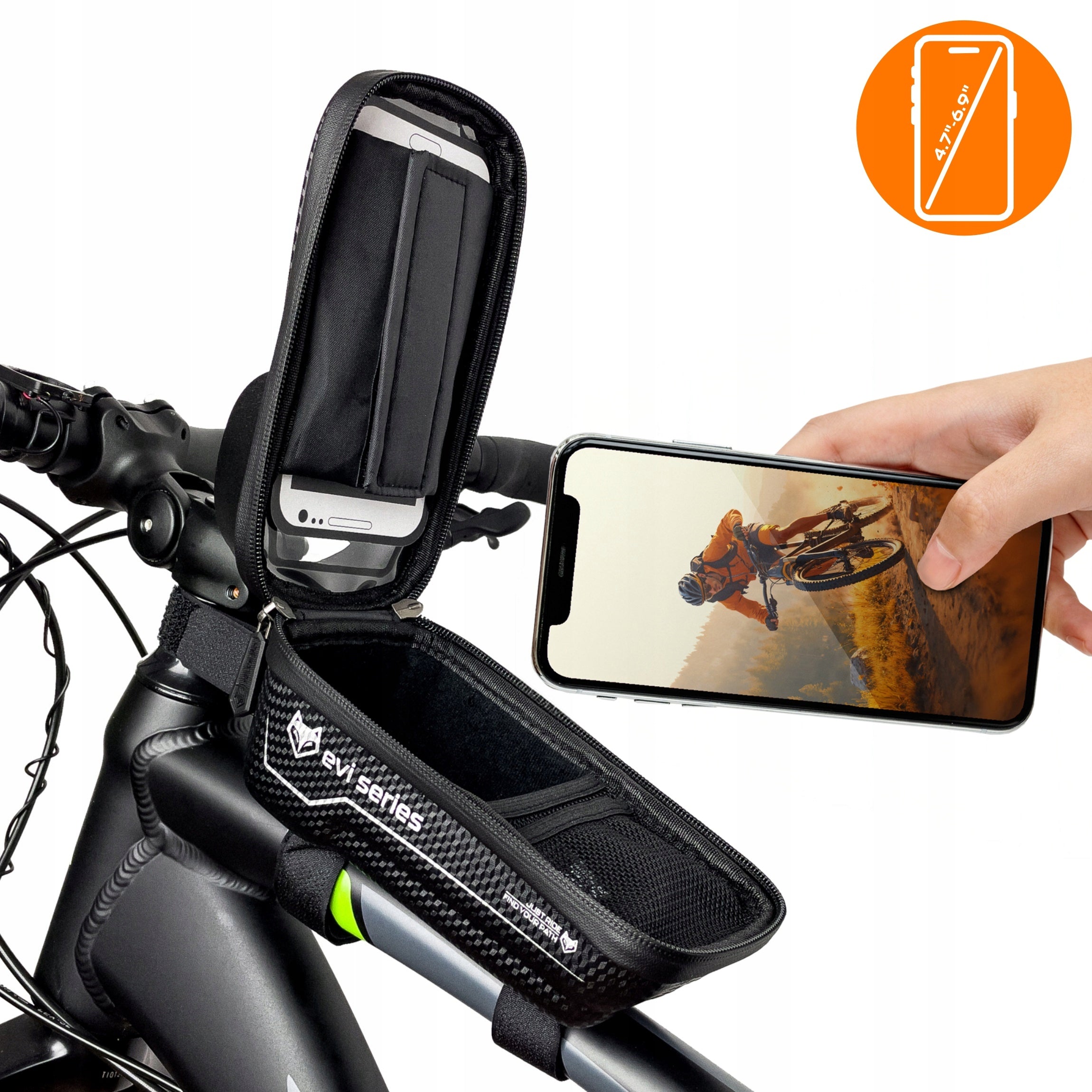 BICYCLE POUCH WATERPROOF PHONE CASE STURDY FRAME BAG SACHET M Model EVI SERIES - M
