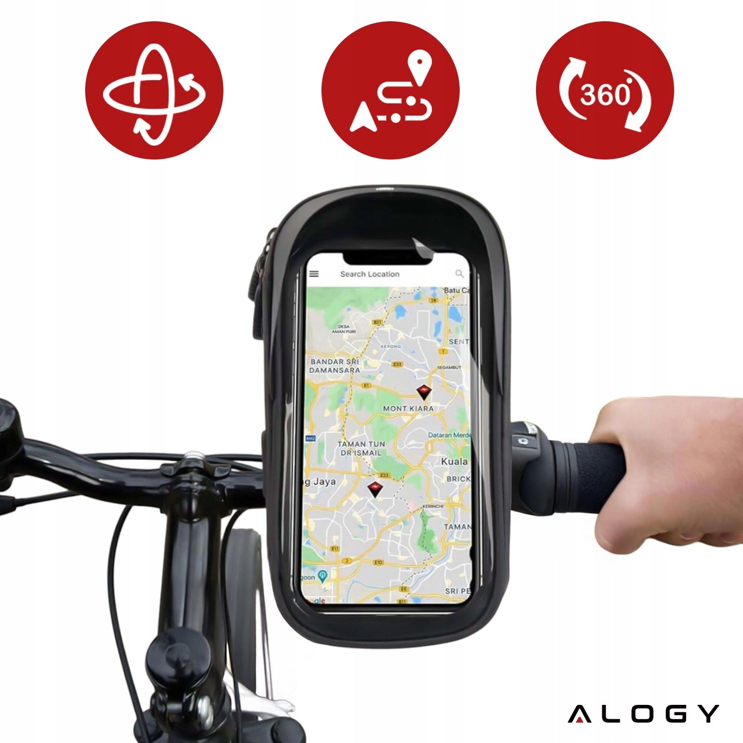 BICYCLE POUCH WATERPROOF PHONE CASE STURDY HANDLEBAR BAG Capacity 0.5 l