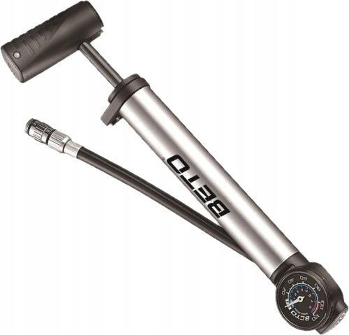 BICYCLE PUMP ALU PRESSURE GAUGE CHMP-003AG HOSE BETO Color gray