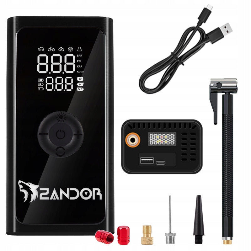BICYCLE PUMP BATTERY CAR COMPRESSOR POWERBANK FLASHLIGHT VALVES