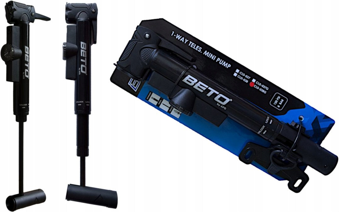 BICYCLE PUMP BETO CLD-038 two-valve PRESSURE GAUGE Brand Beto
