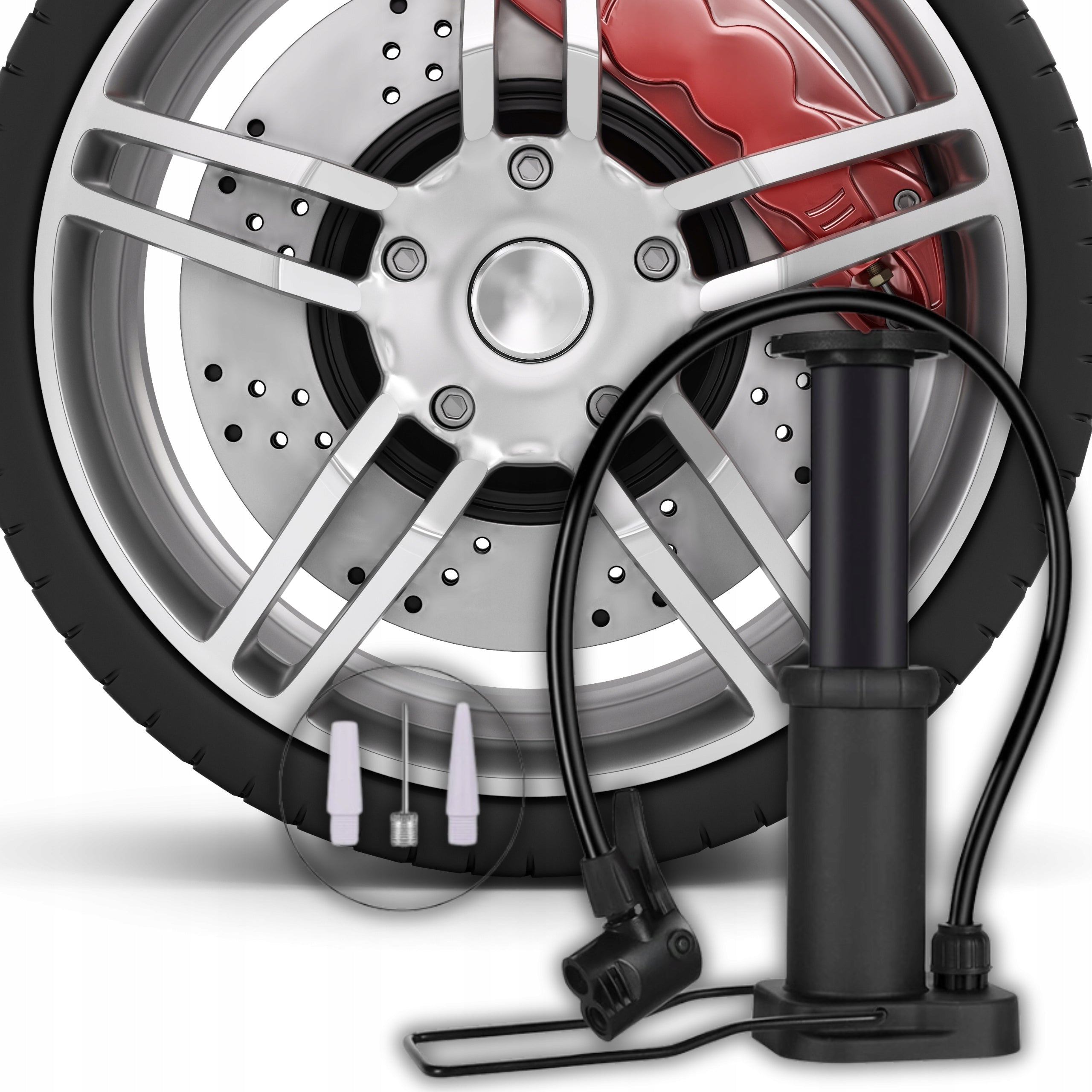 BICYCLE PUMP CAR FOOT MANUAL PORTABLE FLOOR BIKE BALLS Brand Eddcom