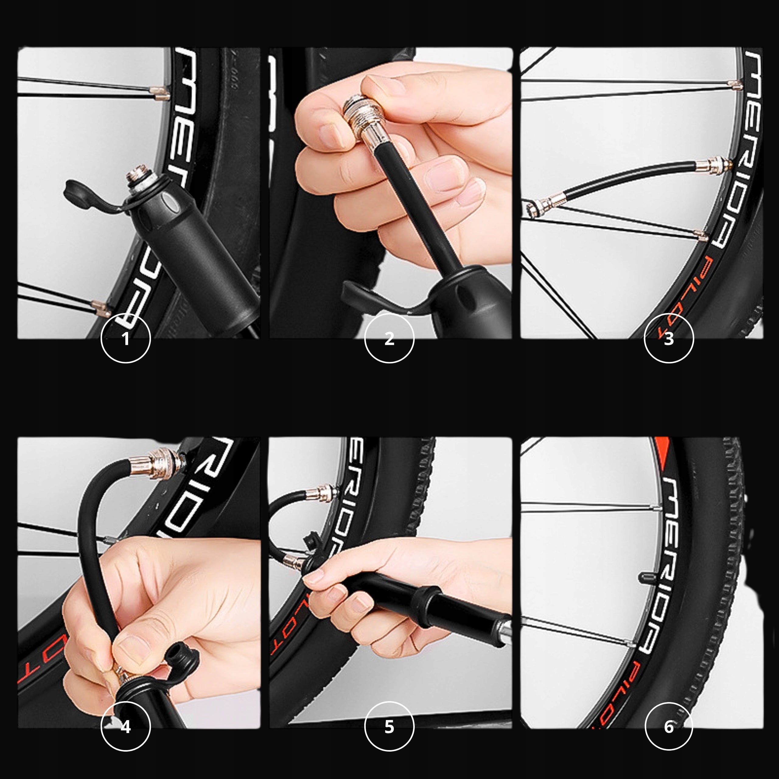 BICYCLE PUMP MANUAL MINI UNIVERSAL PRESTA AUTO FOR WHEELS AND BALLS MATTRESSES Color black