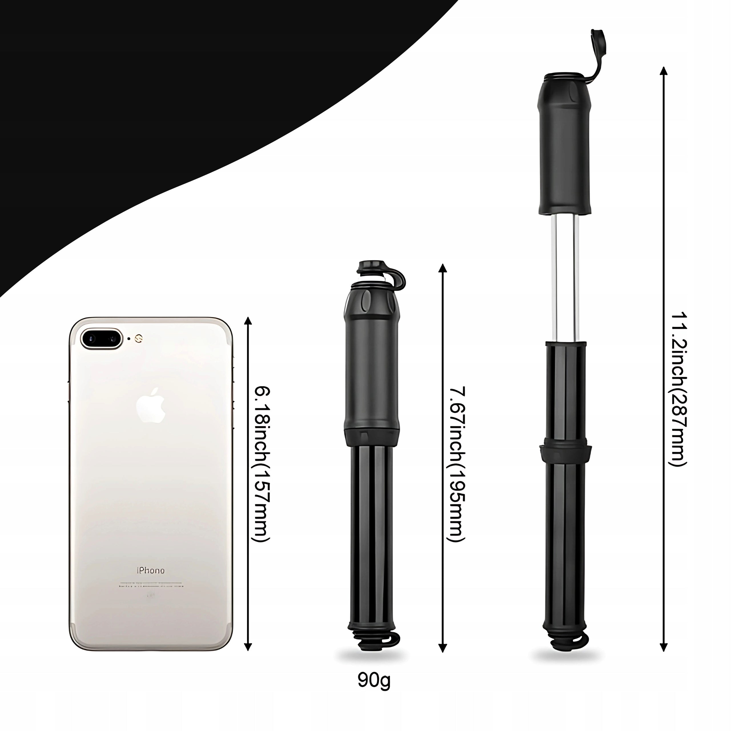 BICYCLE PUMP MANUAL MINI UNIVERSAL PRESTA AUTO FOR WHEELS AND BALLS MATTRESSES Manufacturer code POMPKA ROWEROWA RĘCZNA MINI UNIWERSALNA AUTO