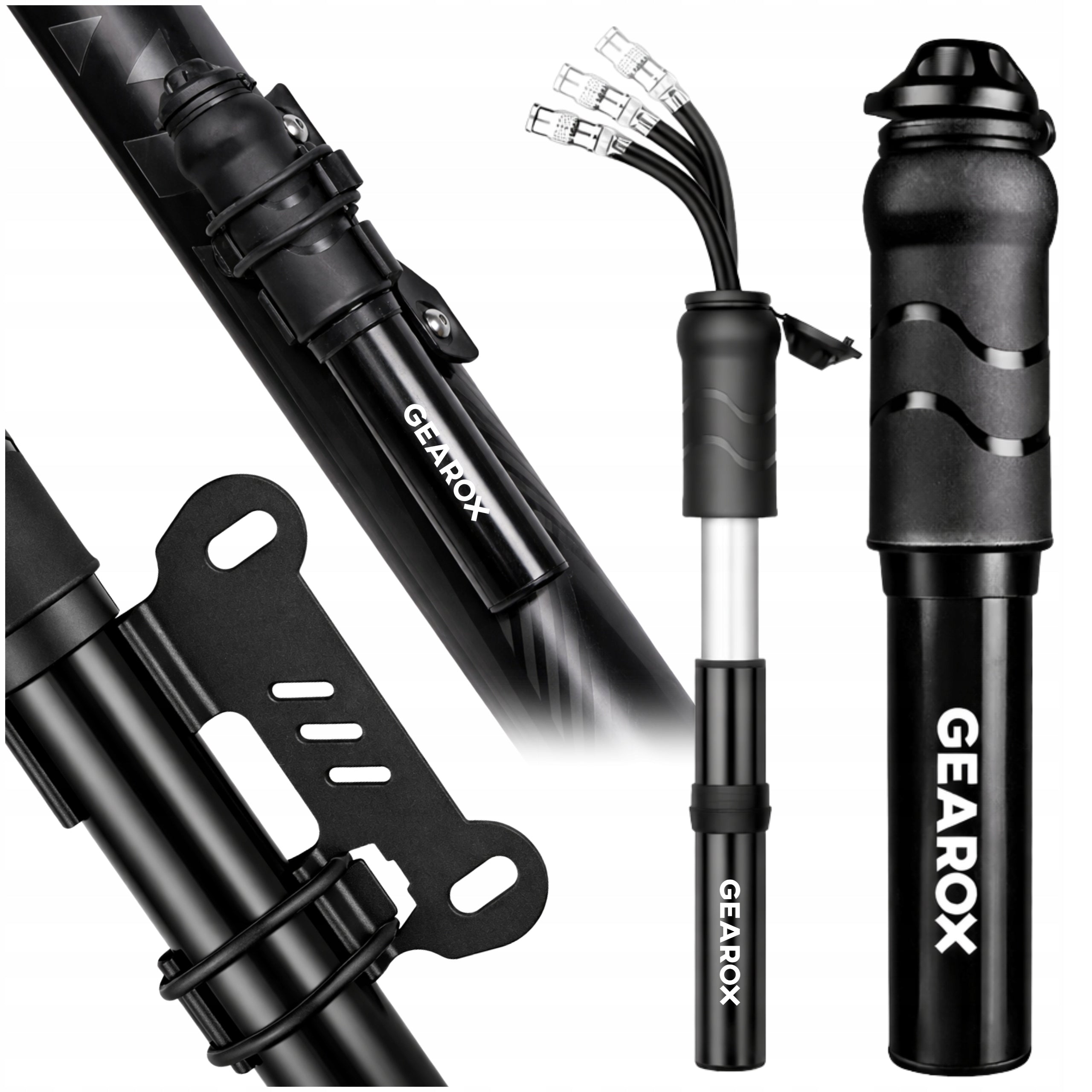 BICYCLE PUMP MINI MANUAL SMALL ALUMINUM HOLDER 7 BAR FOR GEAROX FRAME