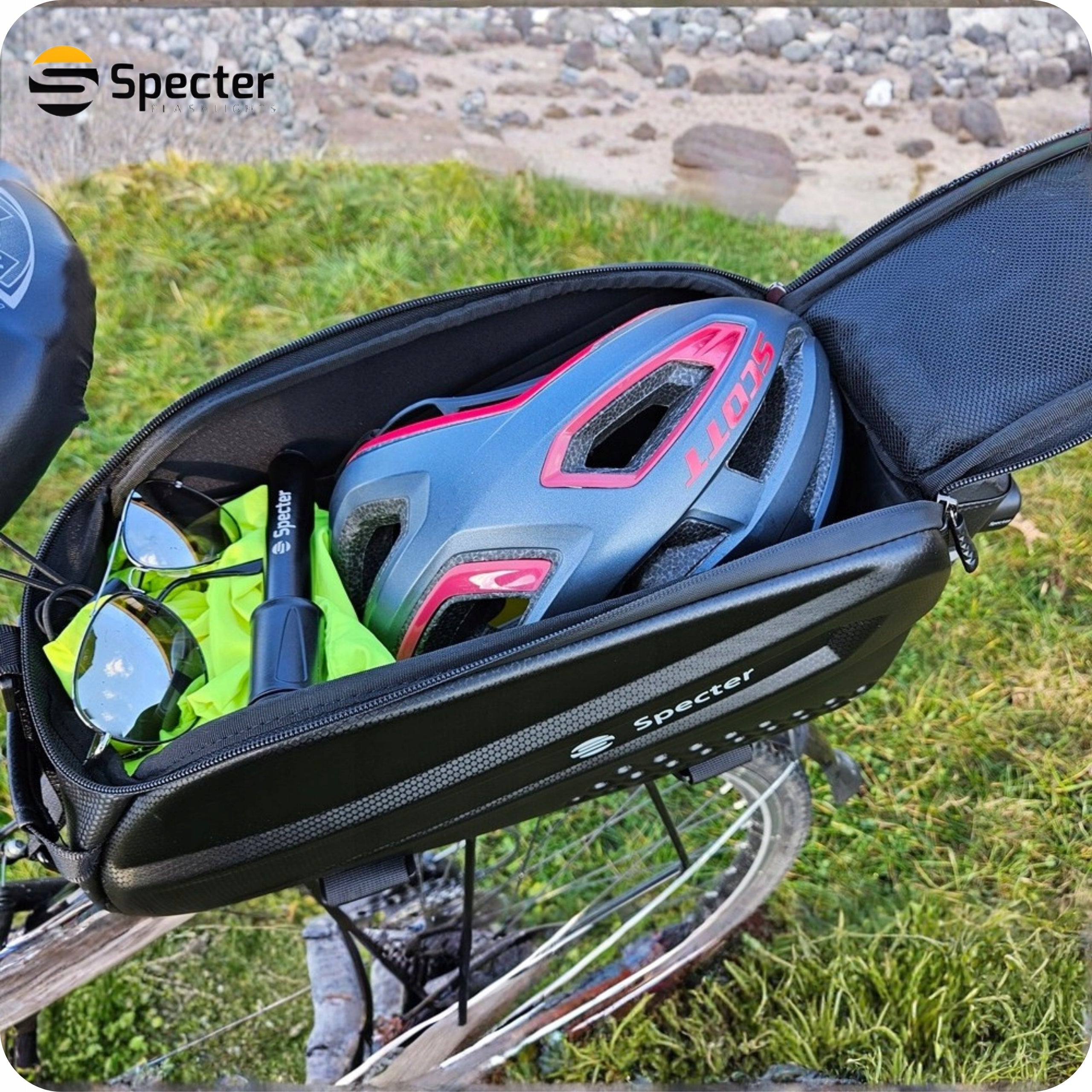 BICYCLE RACK BAG LARGE 14L Bicycle Pouch for Bike SPECTER Capacity 14 l