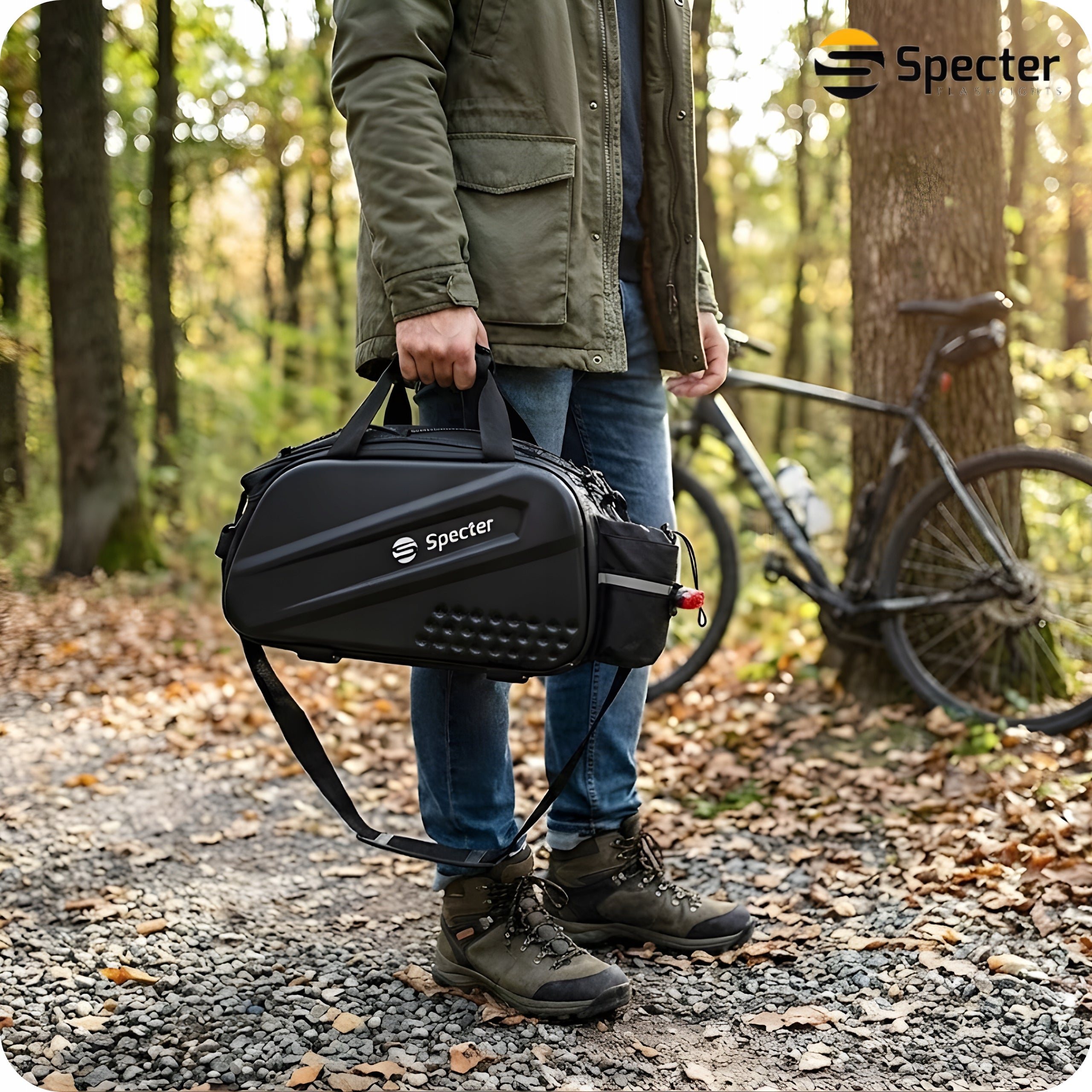 BICYCLE RACK BAG LARGE 14L Bicycle Pouch for Bike SPECTER Color black