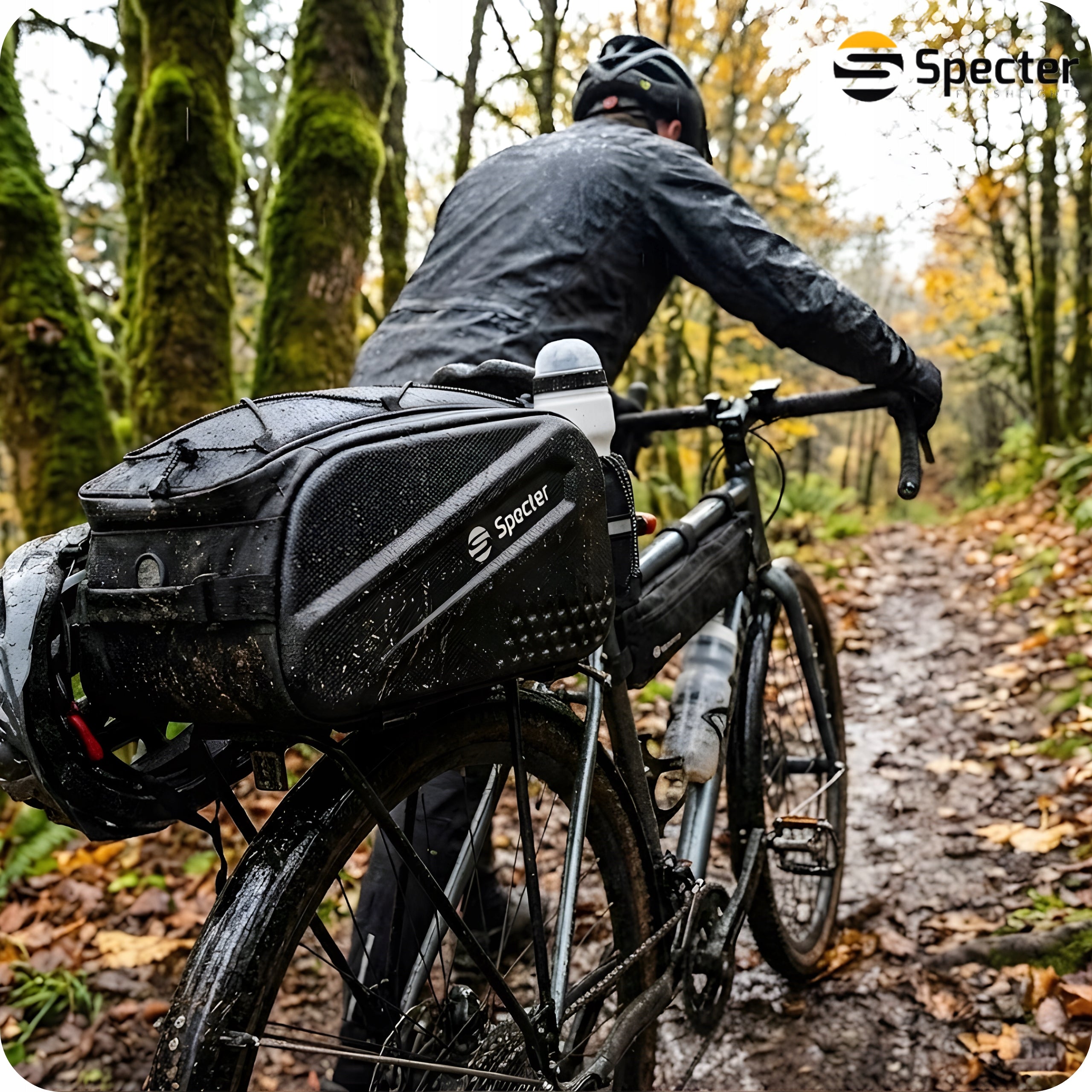 BICYCLE RACK BAG LARGE 14L Bicycle Pouch for Bike SPECTER Manufacturer code torba rowerowa 14l mocna sakwa na rower