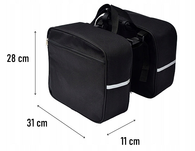 BICYCLE RACK BAG, POUCH 2x10L - black Brand Ozier