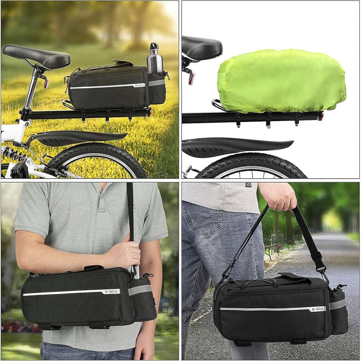 BICYCLE RACK BAG THERMAL REFLECTIVE BICYCLE POUCH Capacity 10 l