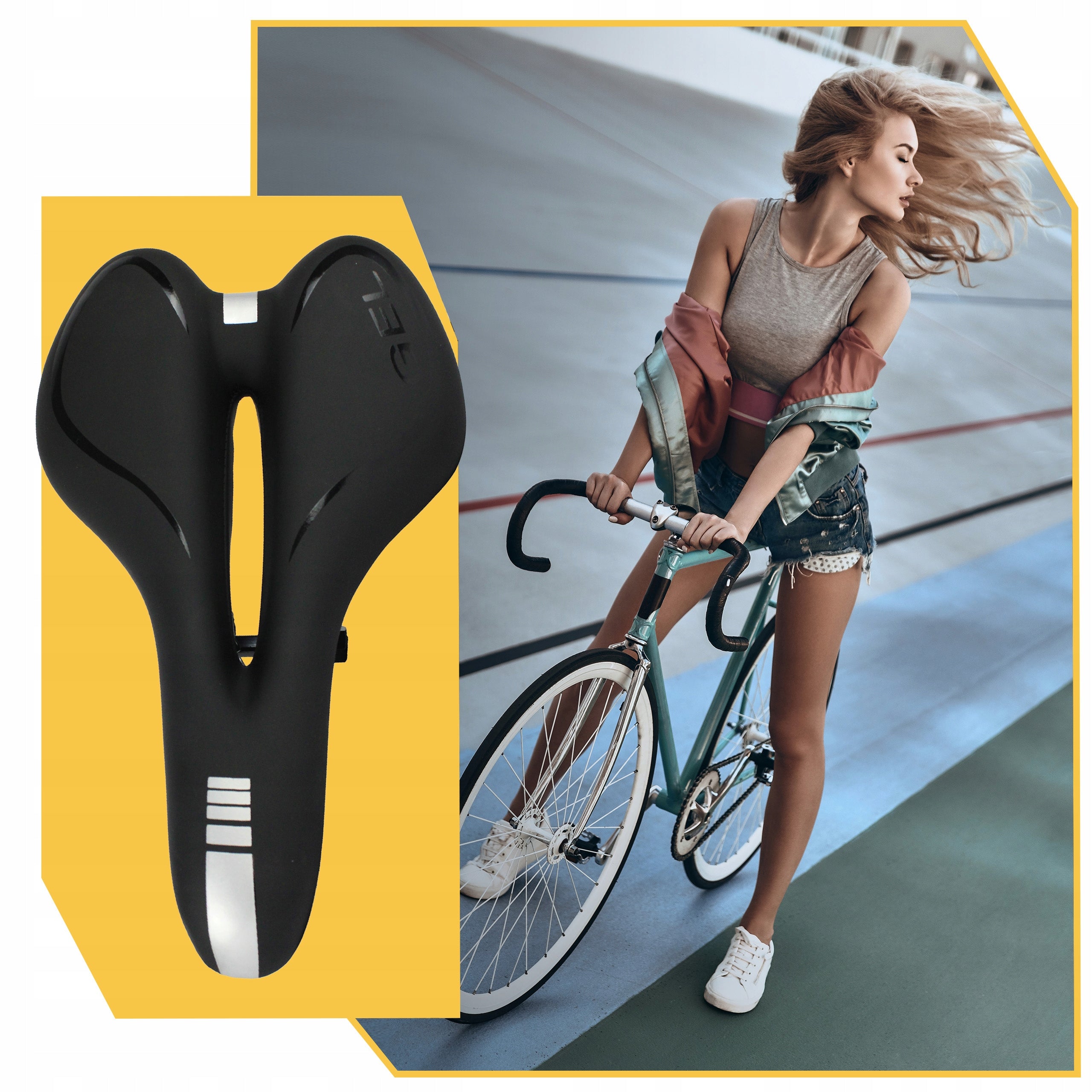 BICYCLE SADDLE COMFORTABLE SOFT SPORTS SADDLE GEL EXTRA VENTILATION Width 160 mm