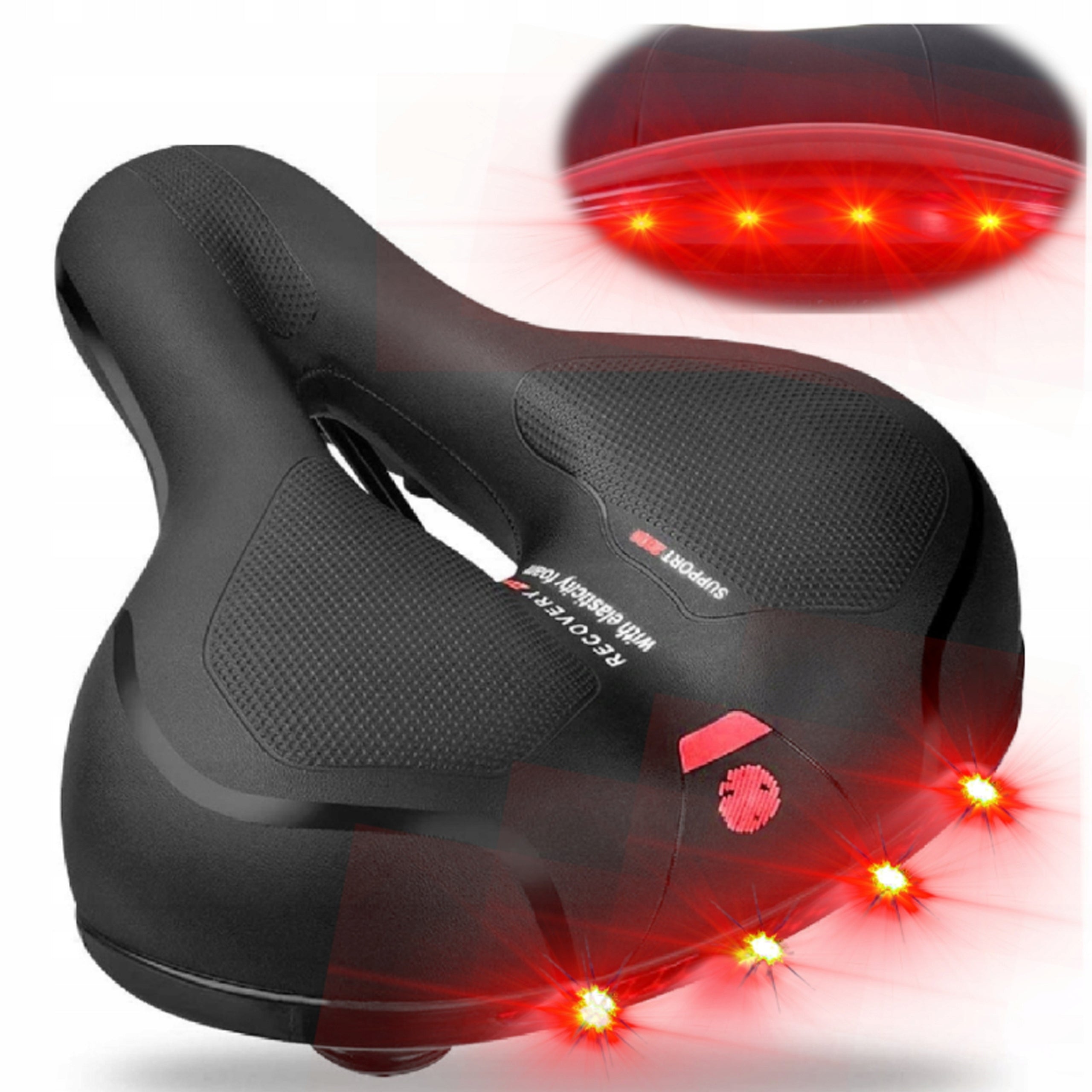 BICYCLE SADDLE COMFORTABLE WOMEN'S MEN'S THICK FOAM + SHOCK ABSORBERS +LAMP Brand no brand