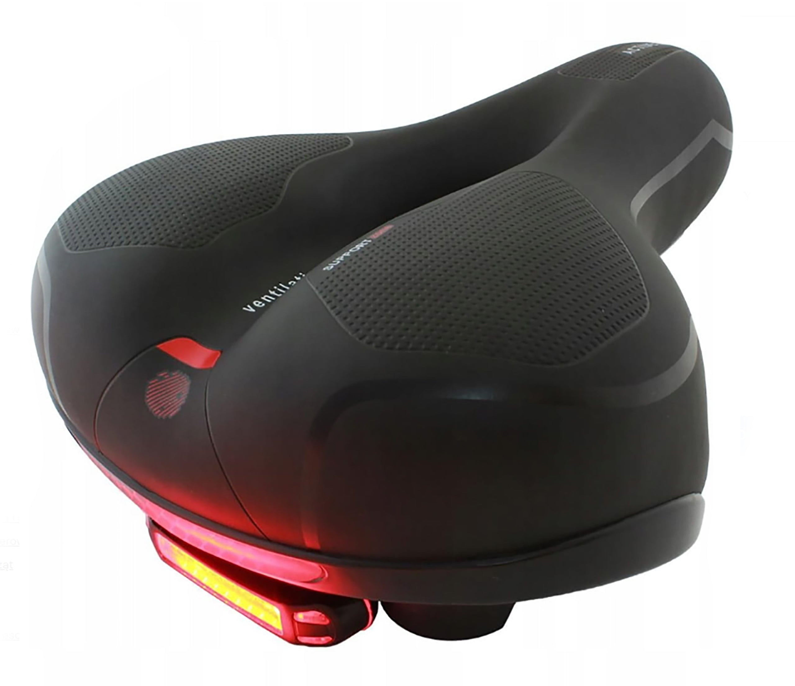 BICYCLE SADDLE COMFORTABLE WOMEN'S MEN'S THICK FOAM + SHOCK ABSORBERS +LAMP