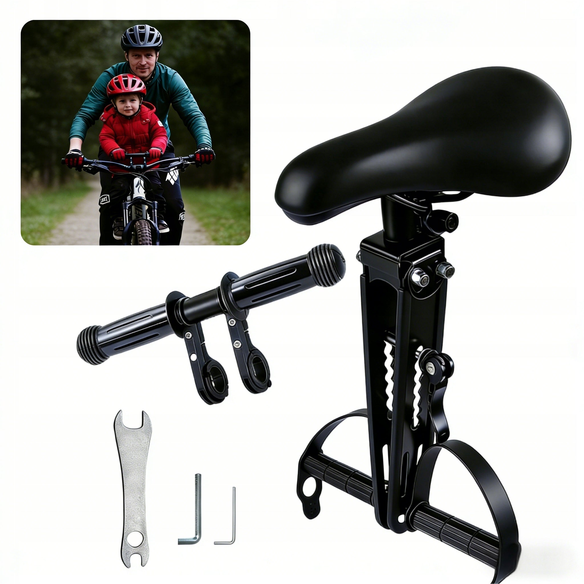 BICYCLE SADDLE FOR CHILD FRONT FRAME HANDLEBAR SEAT SET Brand no brand