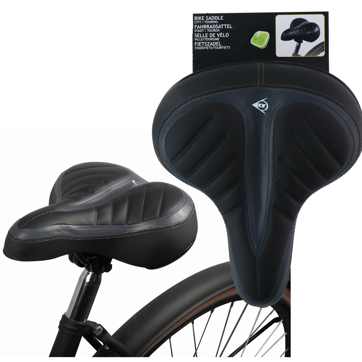 BICYCLE SADDLE Foam SOFT SPRINGS city tour Dunlop Model siodło miękkie sportowe na rower piankowe