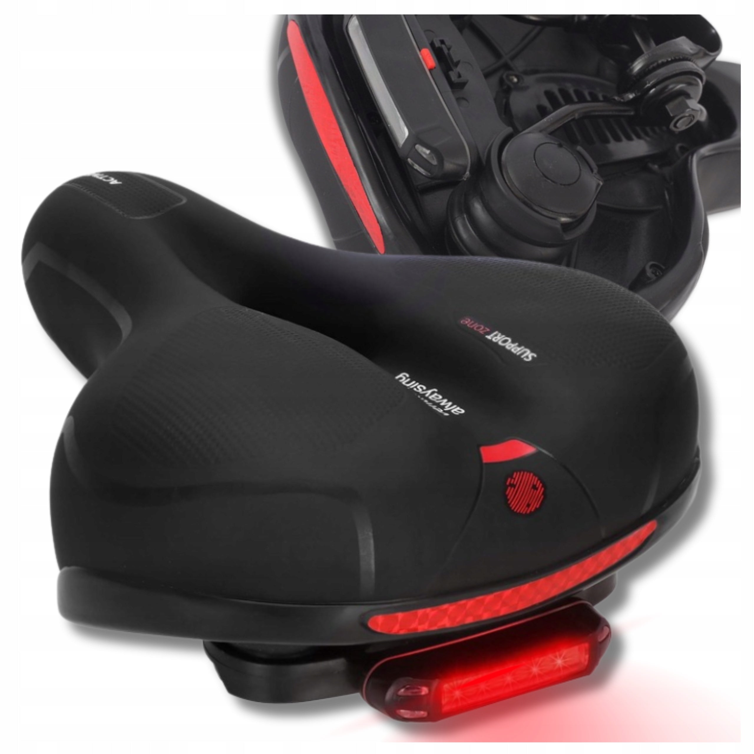 BICYCLE SADDLE SOFT with lamp saddle anti-shock VENTILATION LED USB