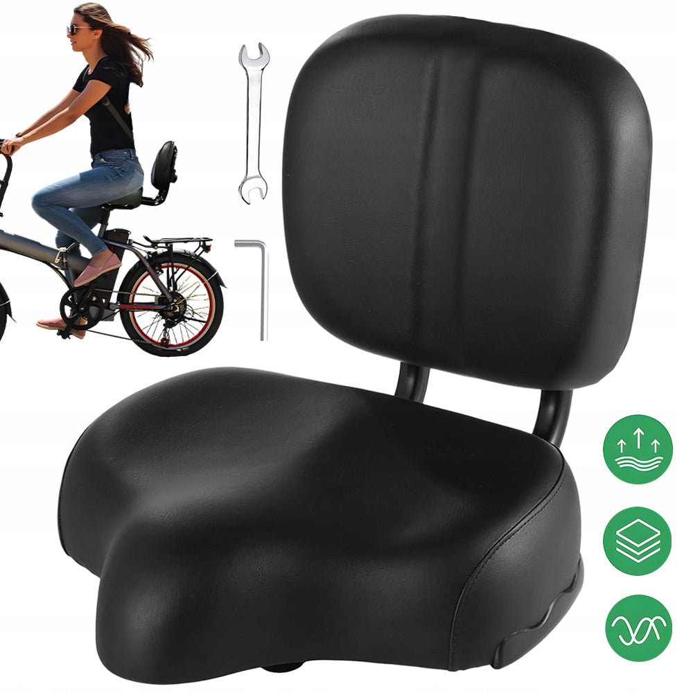 BICYCLE SADDLE WITH BACKREST, EXTRA LARGE BICYCLE SADDLE WITH BACKREST