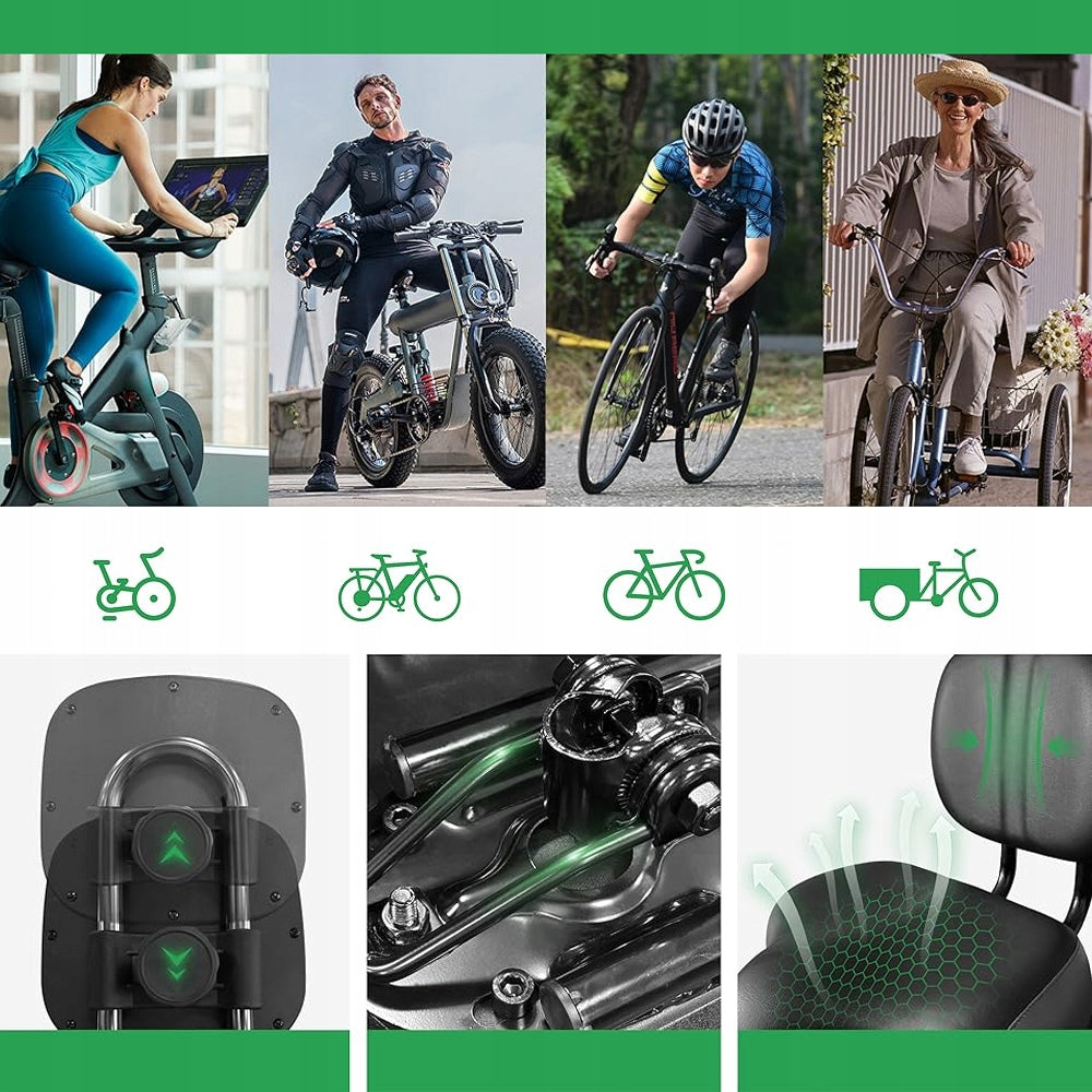 BICYCLE SADDLE WITH BACKREST FOR SOFT LARGE WIDE URBAN SADDLE Width 290 mm