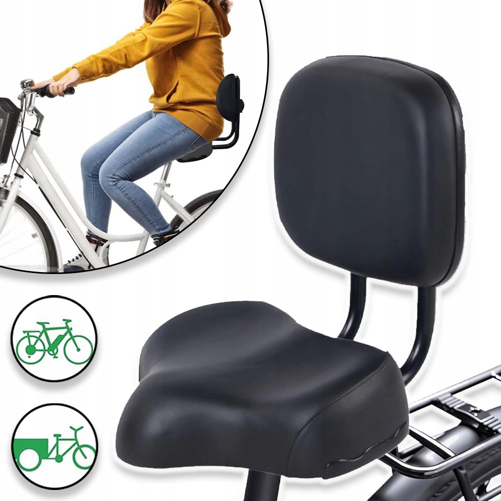 BICYCLE SADDLE WITH BACKREST FOR SOFT LARGE WIDE URBAN SADDLE