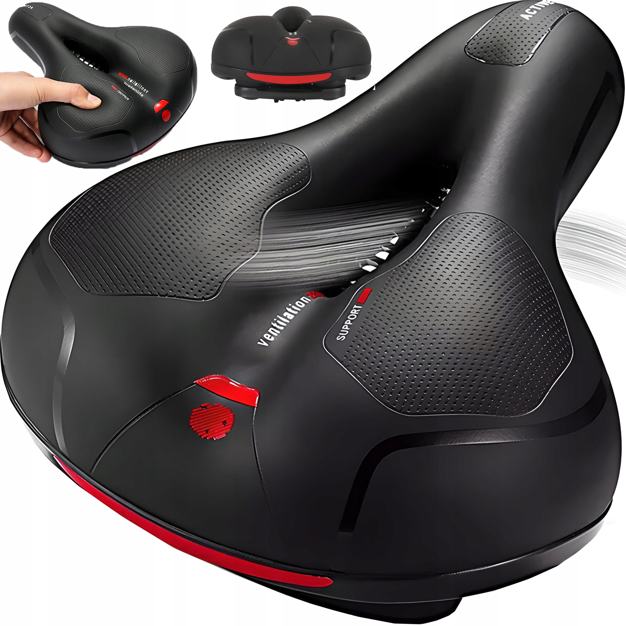 BICYCLE SADDLE WITH SHOCK ABSORPTION SADDLE WIDE SOFT COMFORTABLE ERGO FOAM