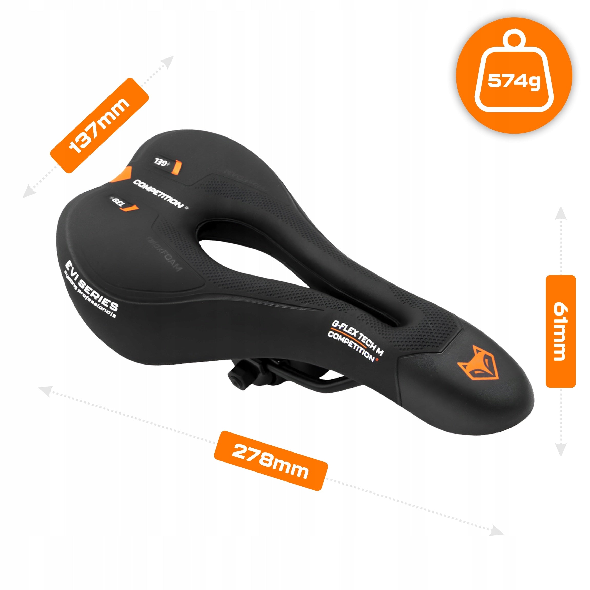BICYCLE SADDLE gel COMFORTABLE SADDLE BICYCLE soft anti-shock MTB M Color black