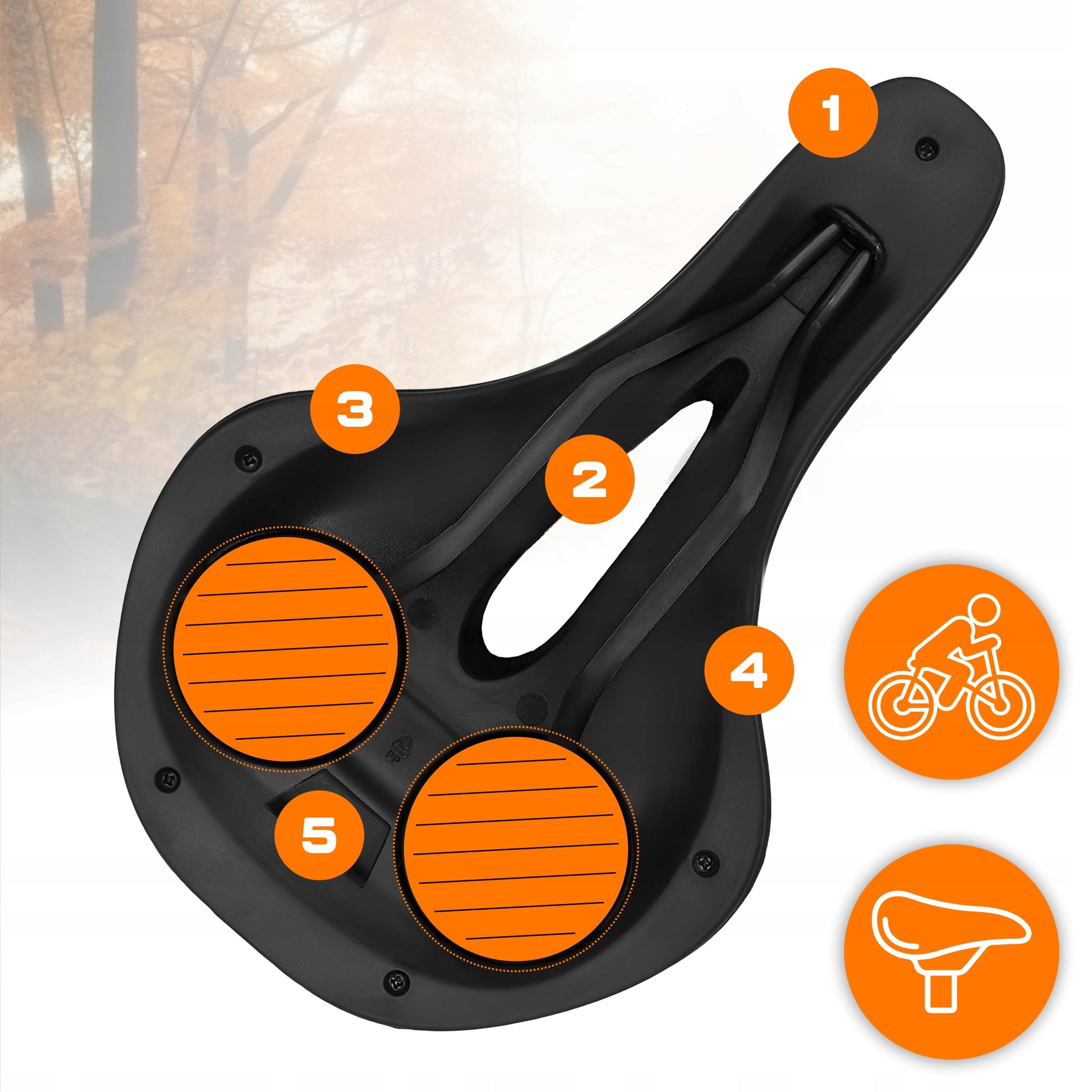 BICYCLE SADDLE gel COMFORTABLE SADDLE BICYCLE soft anti-shock MTB M EAN (GTIN) 5904413391630