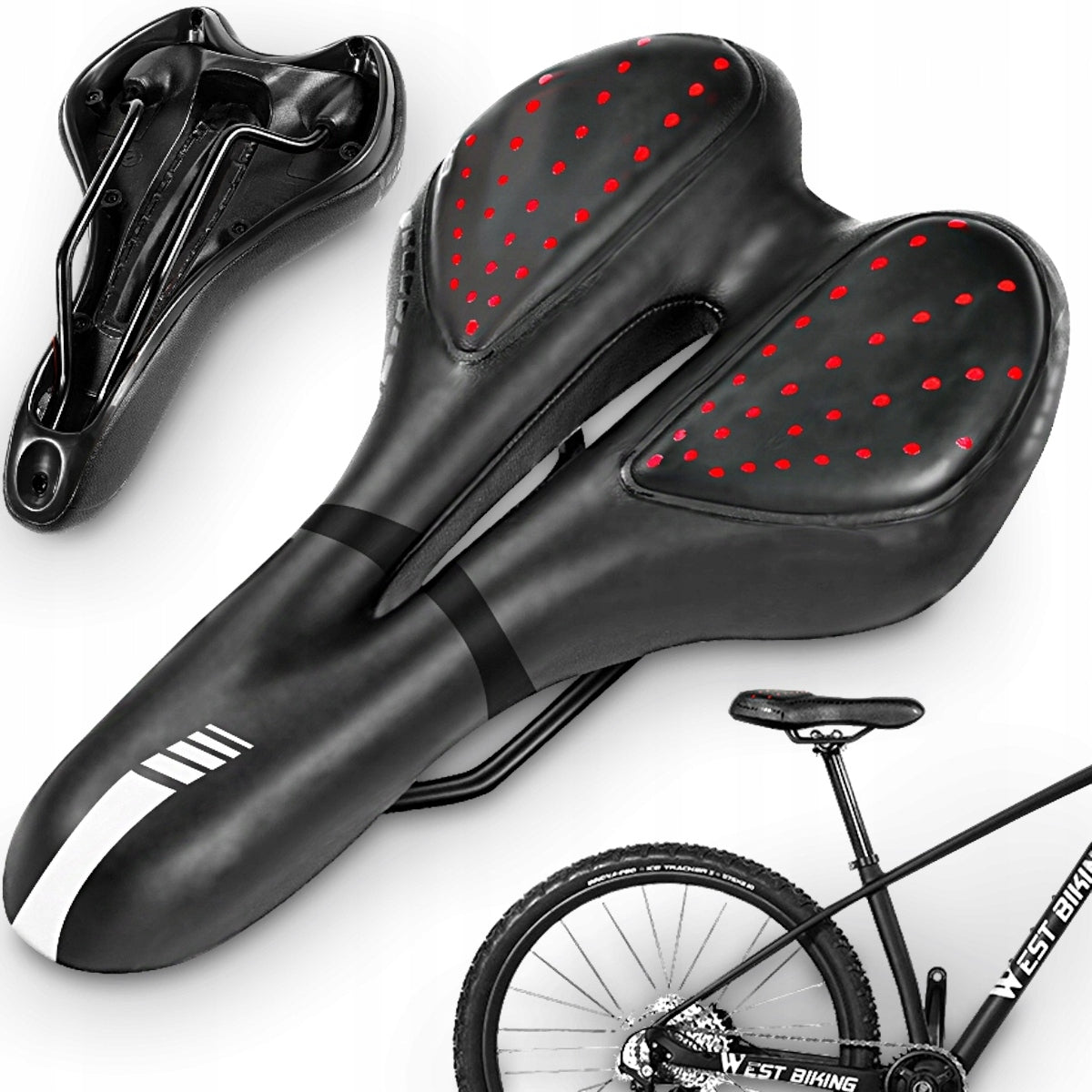 BICYCLE SADDLE sports saddle large SOFT ANTI-SHOCK ventilation XL