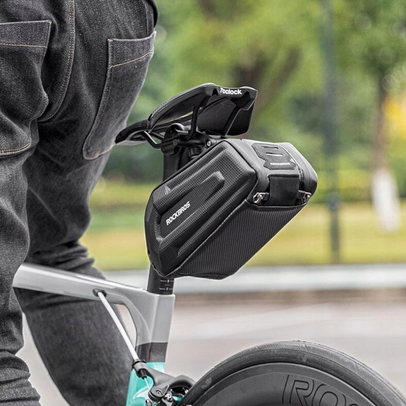 BICYCLE SADDLEBAG HARD SEAT BAG ROCKBROS HANDLE QR Brand Rockbros