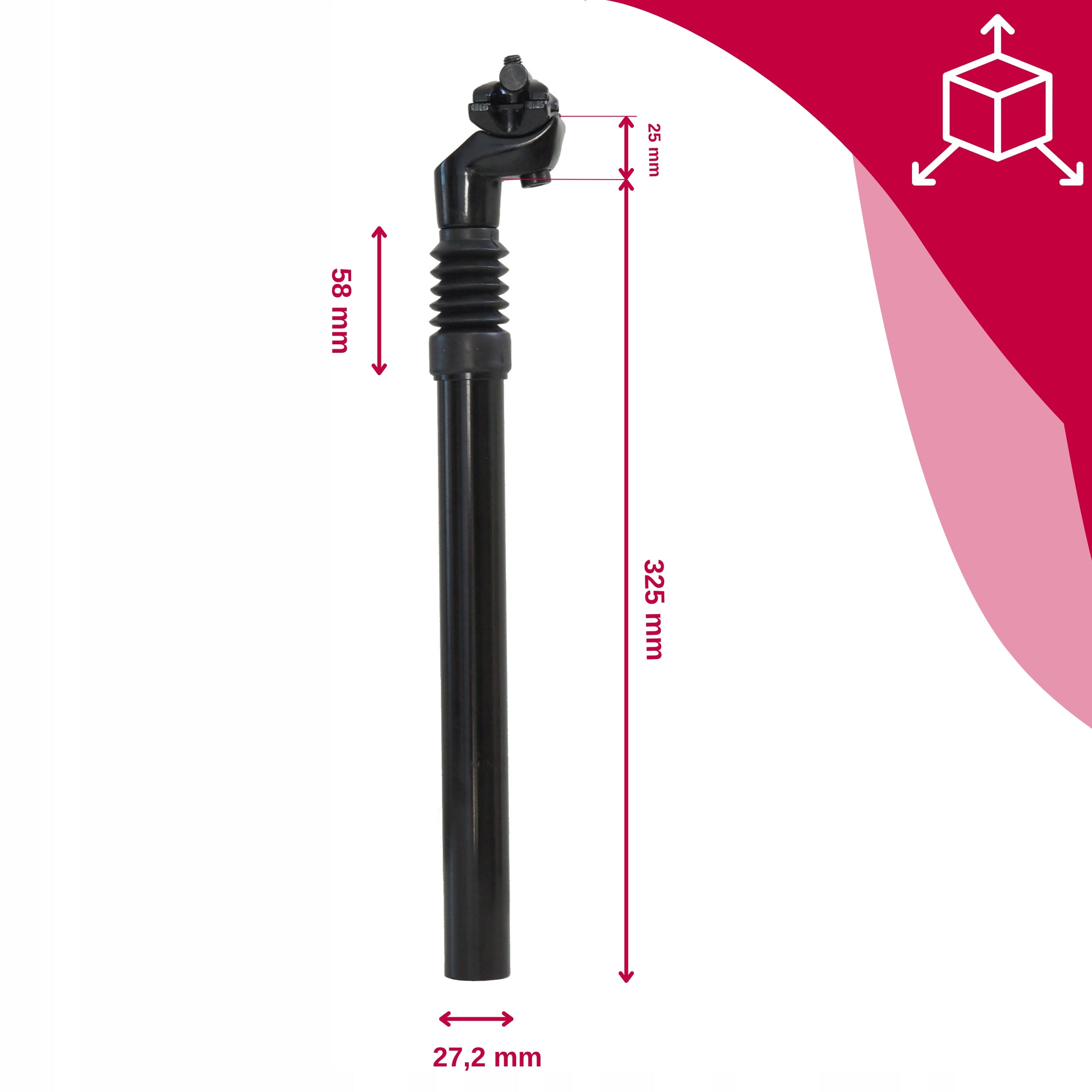 BICYCLE SEAT POST CUSHIONED VELOXO SOFTRIDE 27,2X350MM SADDLE SUPPORT Brand no brand