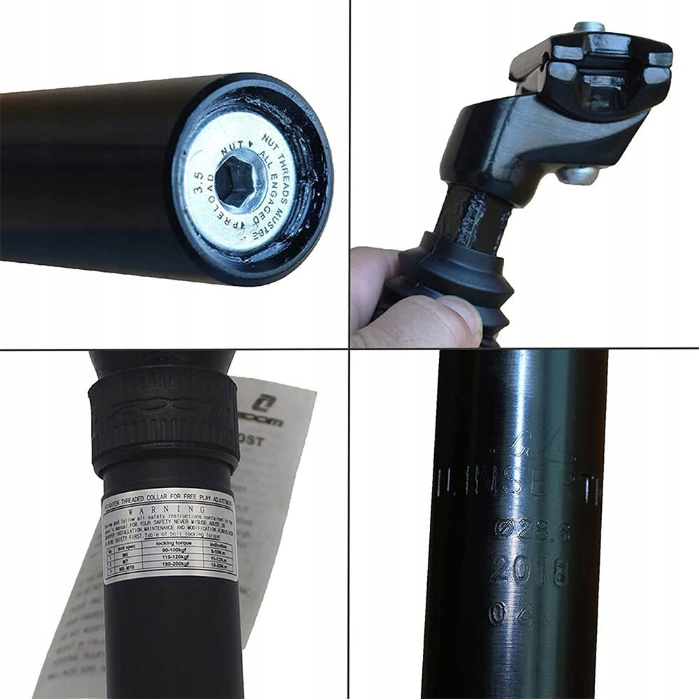 BICYCLE SEAT POST SUSPENSION 30.4 mm /350 mm Alu Dedicated for BMX bikes urban bikes enduro bikes gravel bikes MTB (mountain bikes) cyclocross bikes road bikes trekking bikes trail bikes downhill bikes